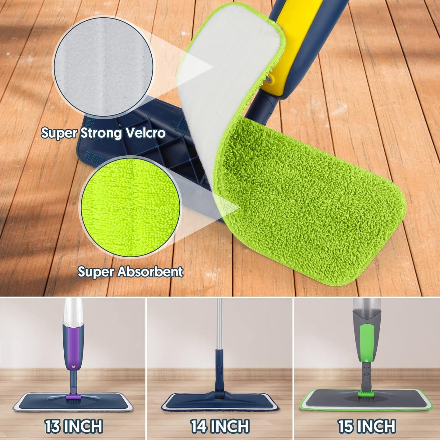 7 Count Reusable Microfiber Mop Pads for Swiffer PowerMop- MEXERRIS PowerMop Refills Hard Wood