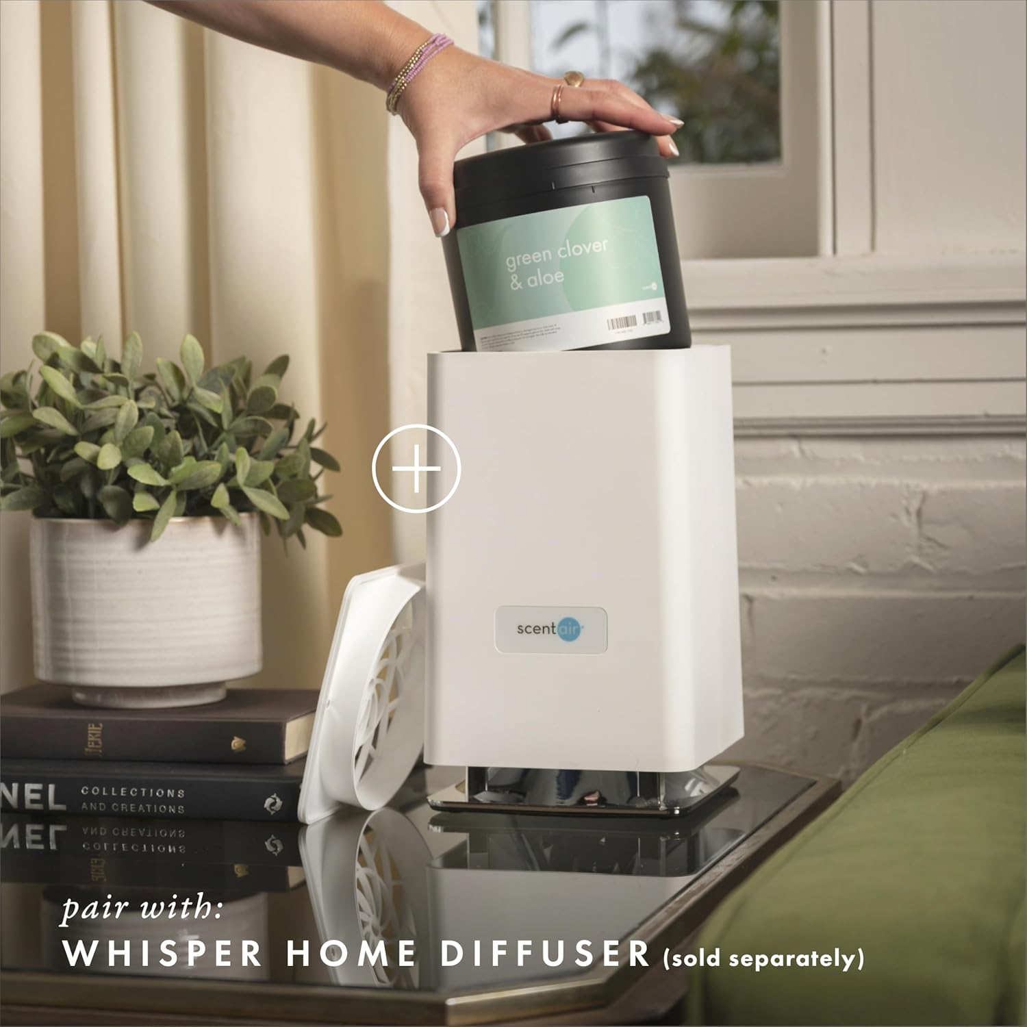 ScentAir Whisper Home Monthly Plug-in Refill, Fragrance Cartridge for Home and Office, Green Clover