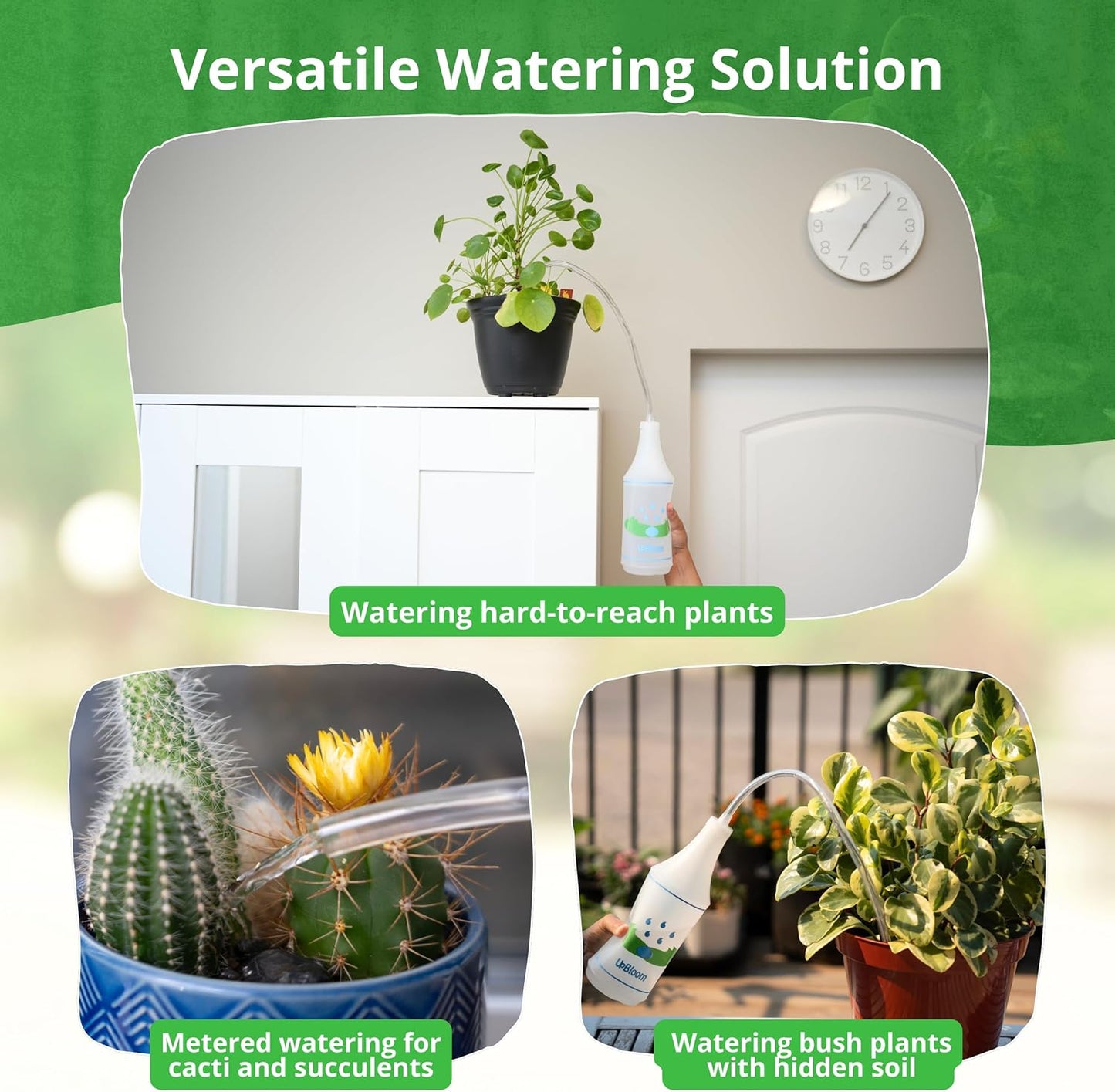 UpBloom - 32 Oz Squeeze Bottle for Hanging Plants, Squirt Bottle/Water Container for Outdoor/Indoor