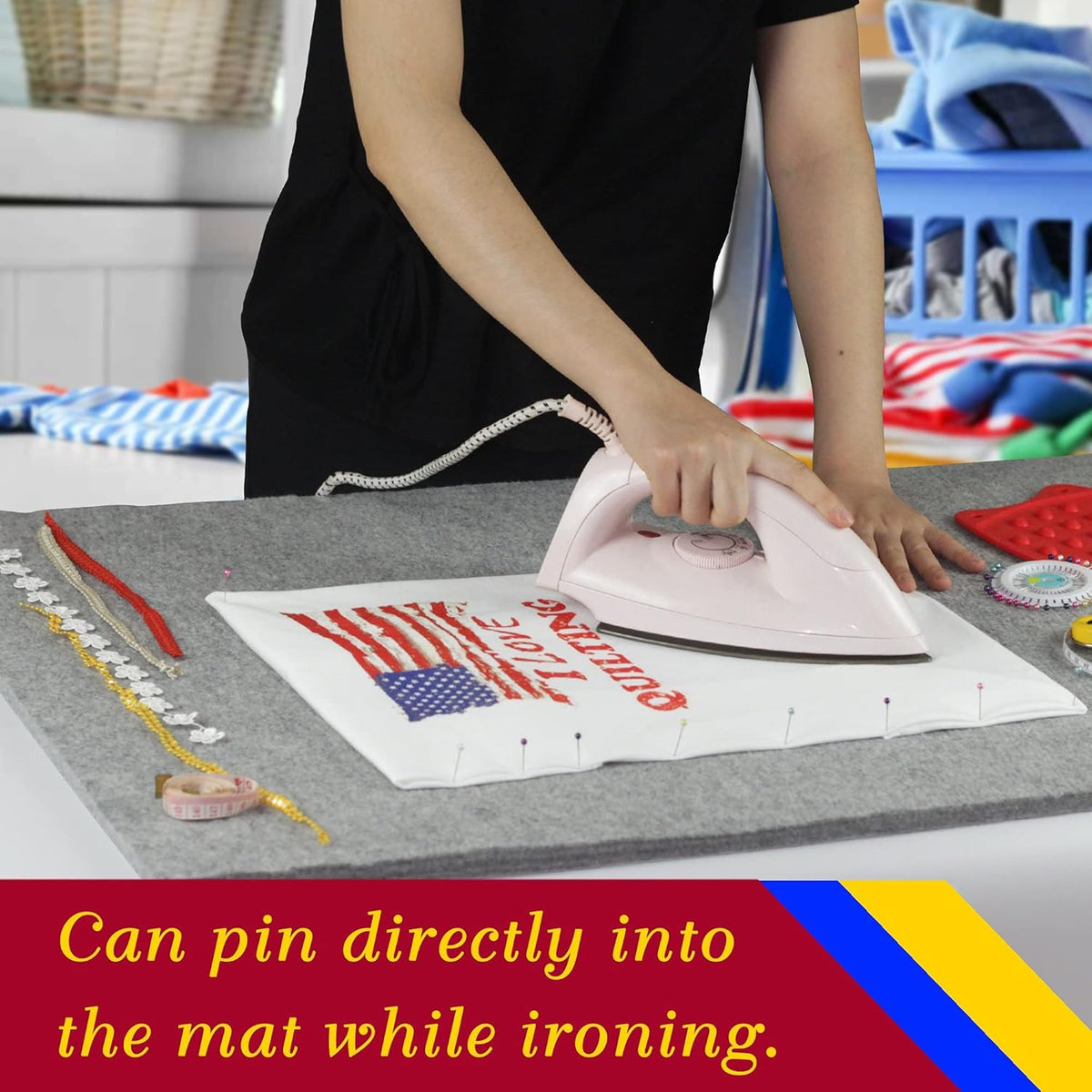 Wool Pressing Pad - 36" x 24" Quilting Ironing Pad by Savina - Take Your Quilting or Other Textile