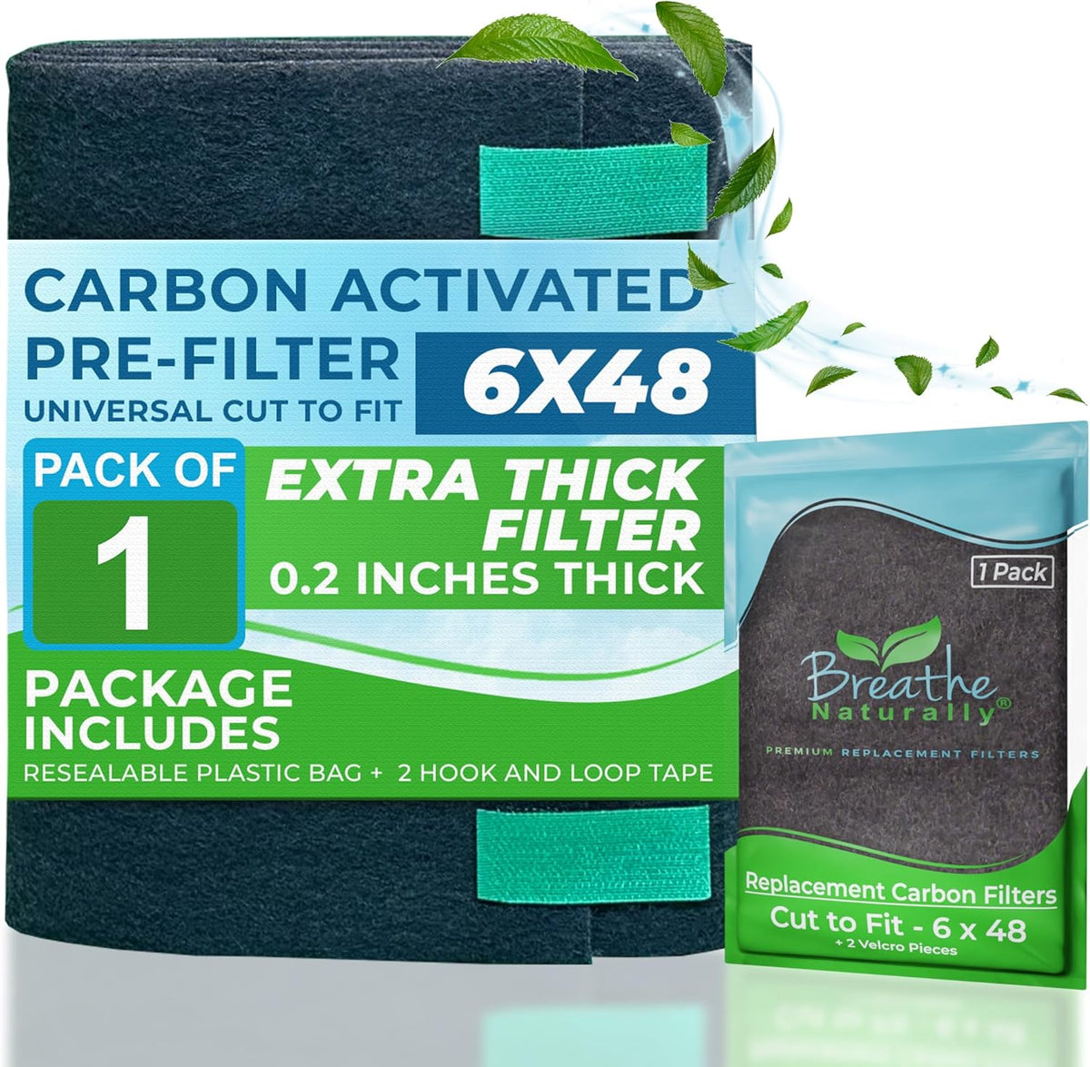 Breathe Naturally Universal Cut To Fit Carbon Activated Air Filter - Replacement Charcoal Filters
