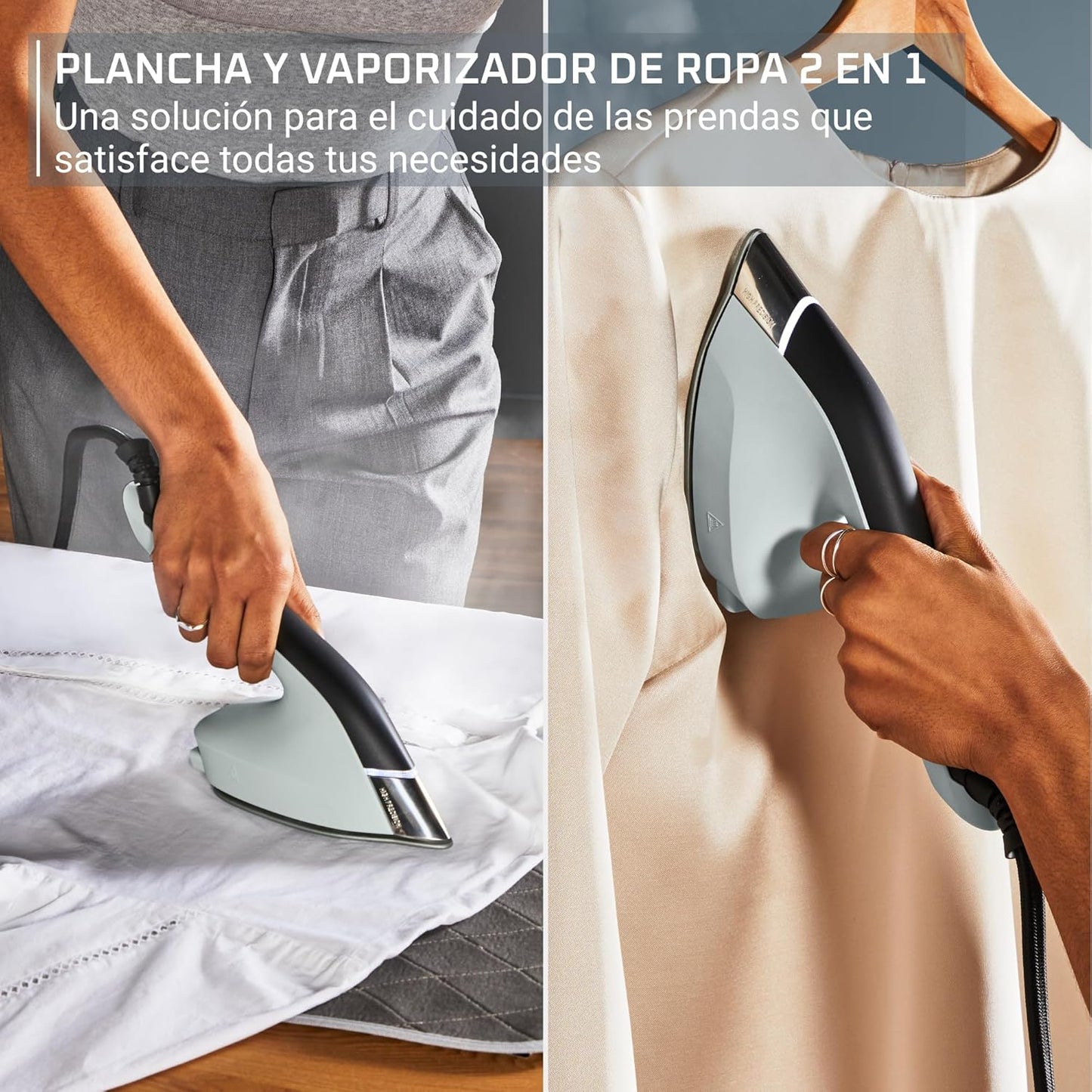 Rowenta 2-in-1 Duo Force Iron and Steamer for Clothes, 1700W Steam Iron, Stainless Steel Soleplate