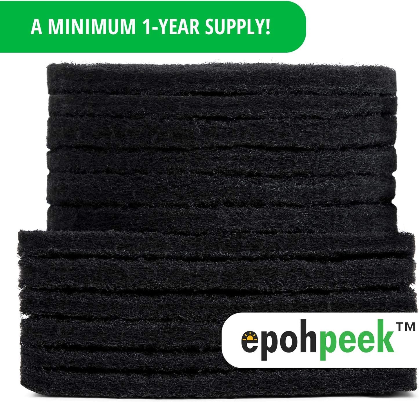 Epohpeek Compost Bin Filters Charcoal - Filter Replacement for Kitchen Pail Composter, 12 Pack