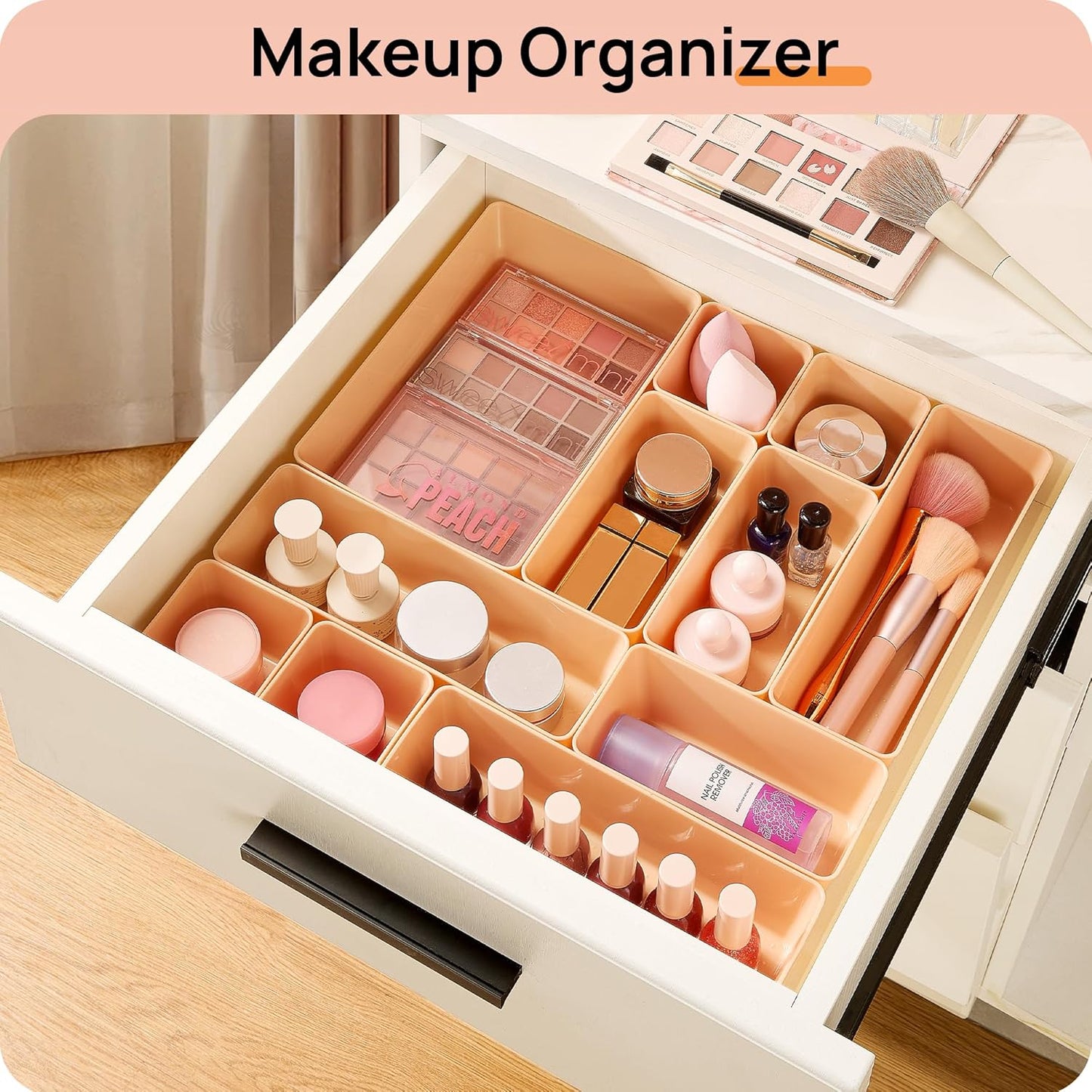 Vtopmart 25 PCS Plastic Drawer Organizers Set, 4-Size Versatile Bathroom and Vanity Drawer