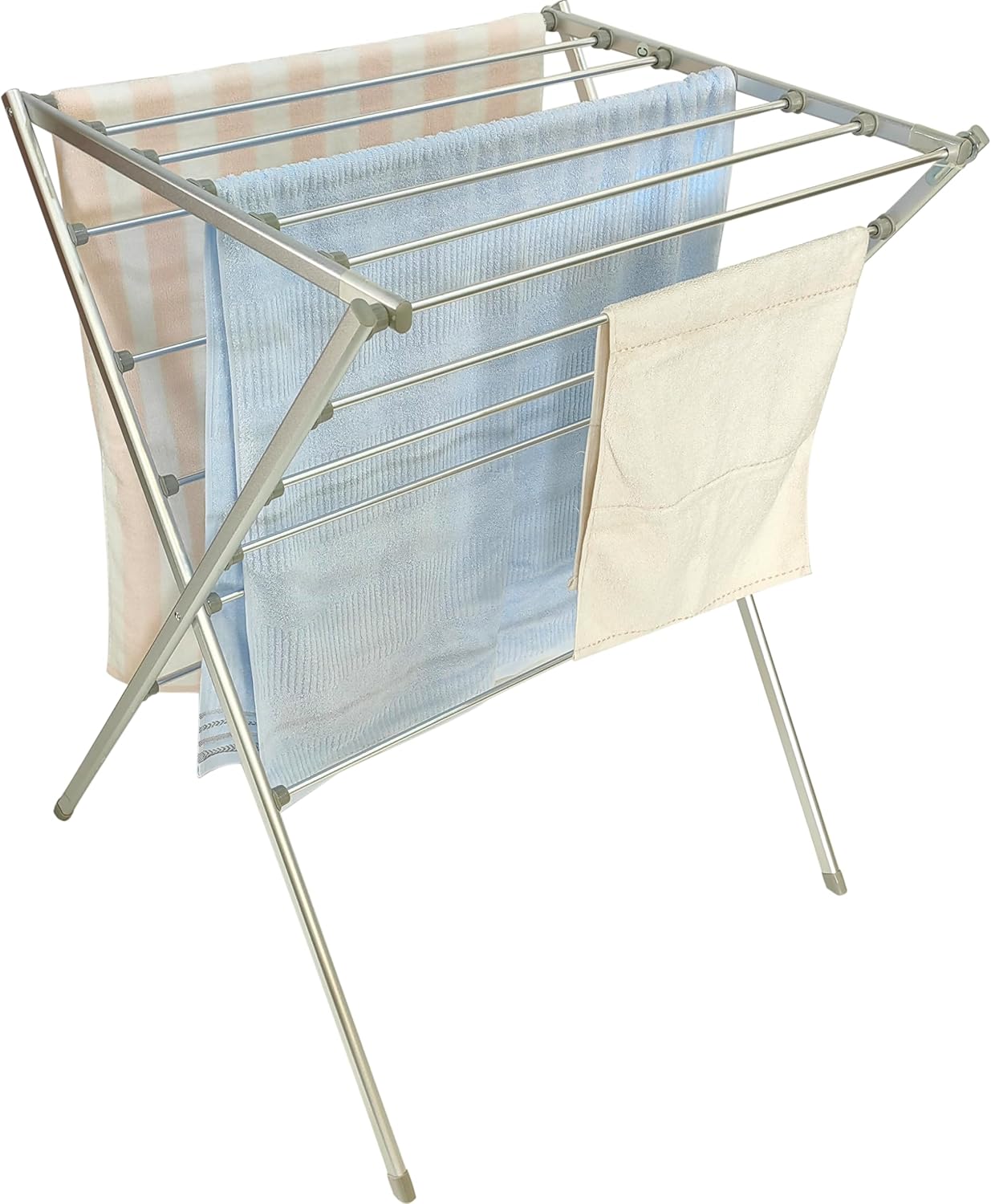 TOTES BABIES Premium Aluminum Foldable Laundry Rack for Air Drying Clothing, Towels and Linens