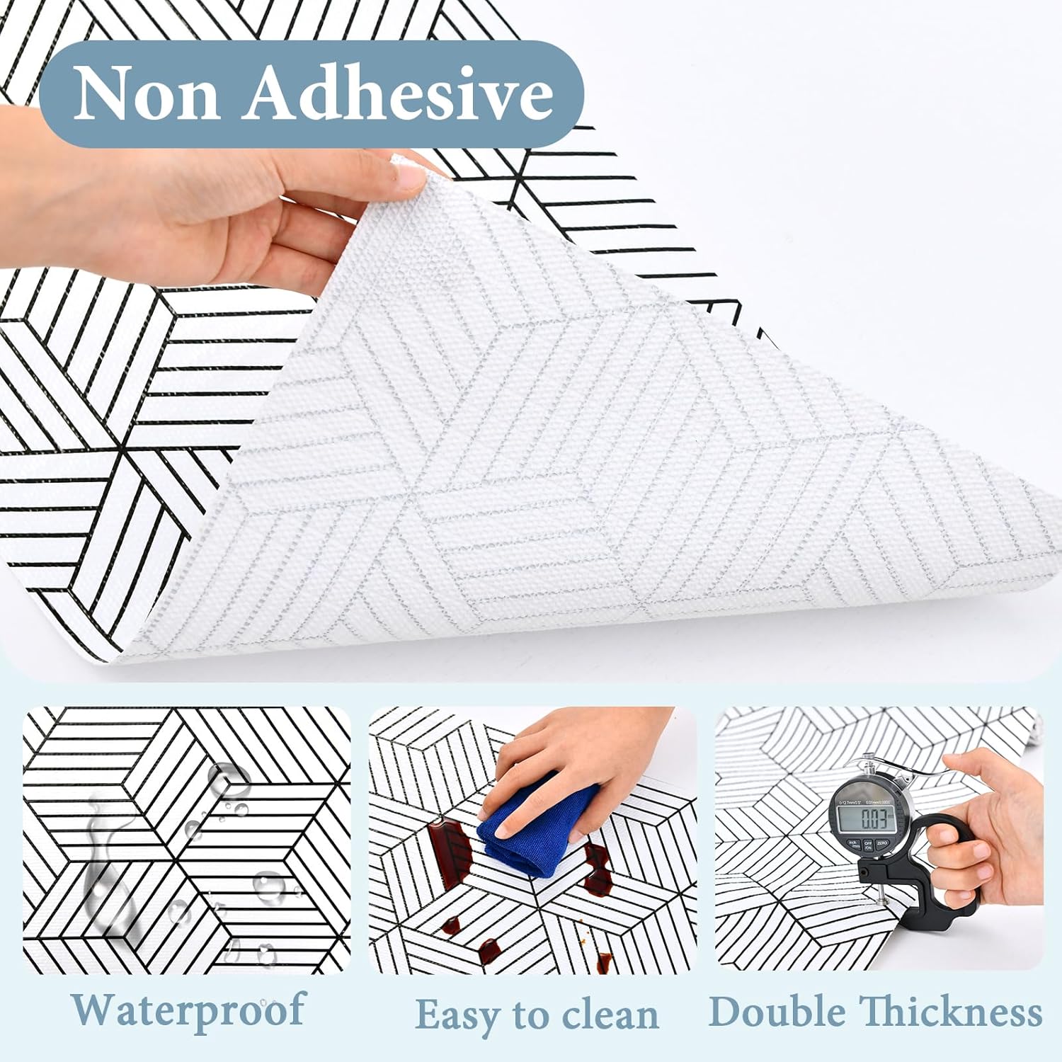 Shelf Liners for Kitchen Cabinets Non Adhesive Shelf Liner Paper Non-Slip Thickened Drawer Liner