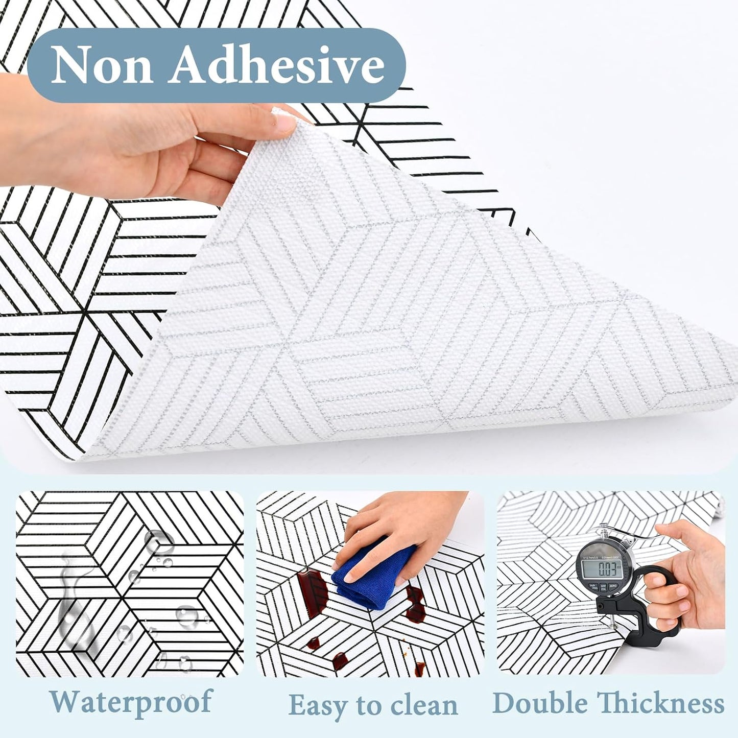 Shelf Liners for Kitchen Cabinets Non Adhesive Shelf Liner Paper Non-Slip Thickened Drawer Liner