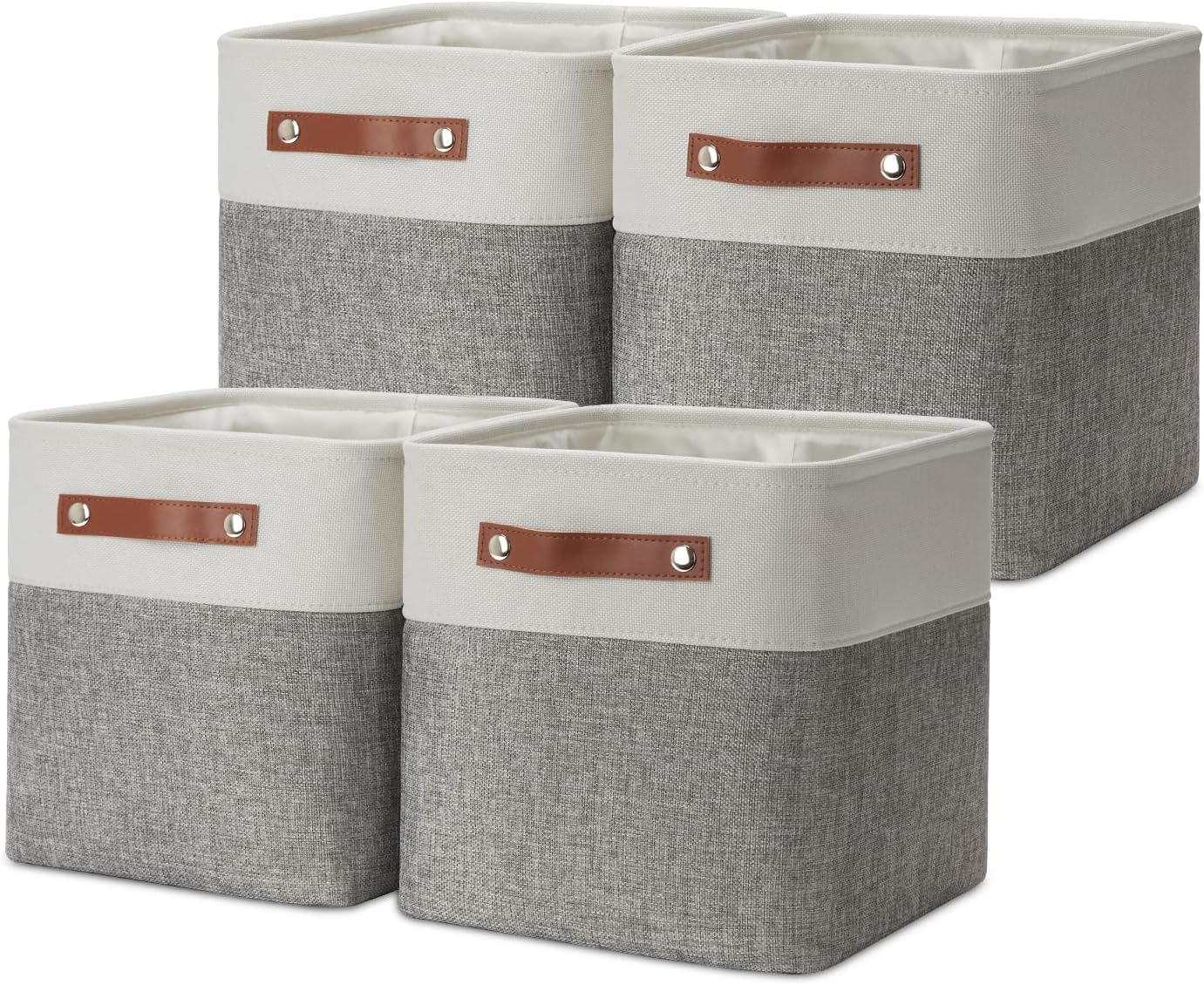 DULLEMELO 11 Inch Cube Storage Bins Fabric Storage Cubes 4 Pack Foldable Cube Storage Baskets for