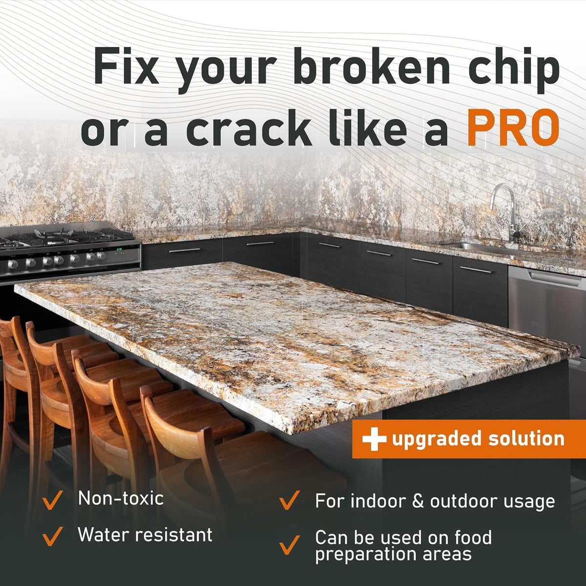 Marble, Granite & Quartz Countertop Repair Kit (Clear) - Fix Your Defects Like a Pro I Suitable for