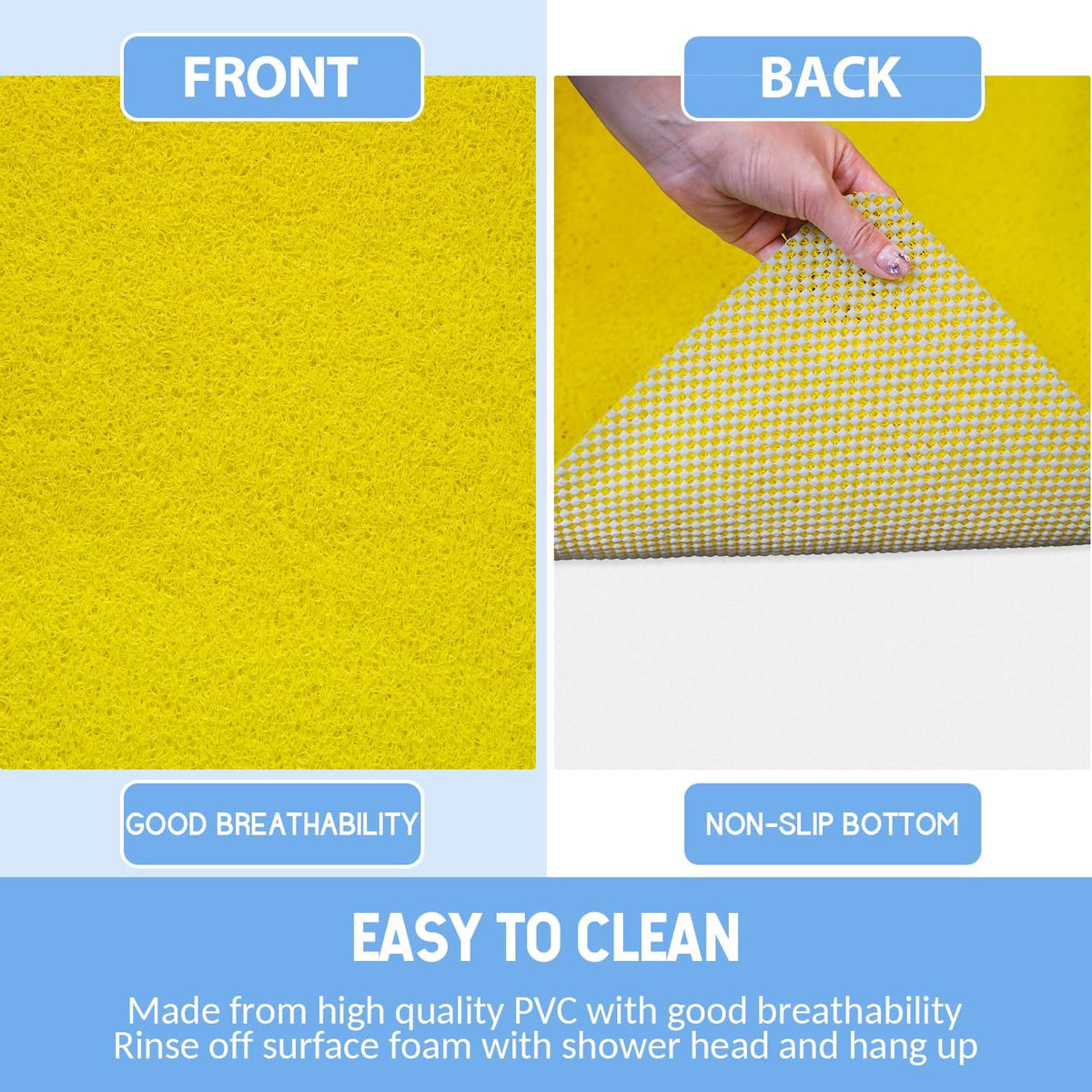 Non-Slip Bathtub Mat, 2 Pack Anti Slip Shower Mat, Fast Drying Bathtub Mats, Foot Scrubber Mat
