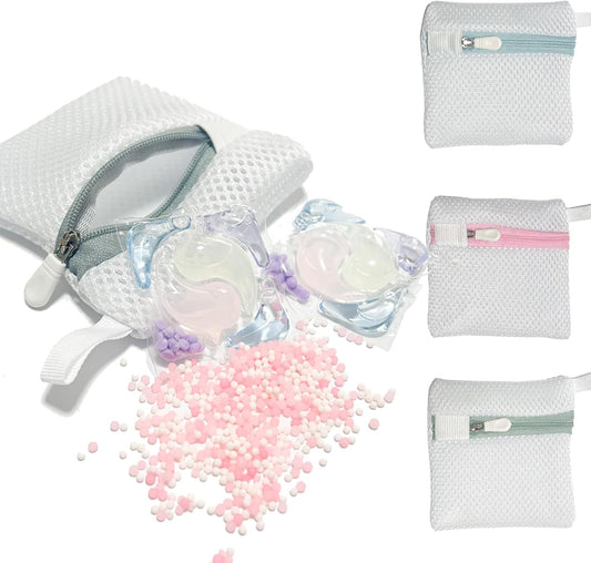 4PCS Laundry Pod Anti-Sticking Bag Laundry Pods Dissolution Protection Bag Scent Beads Bags Durable