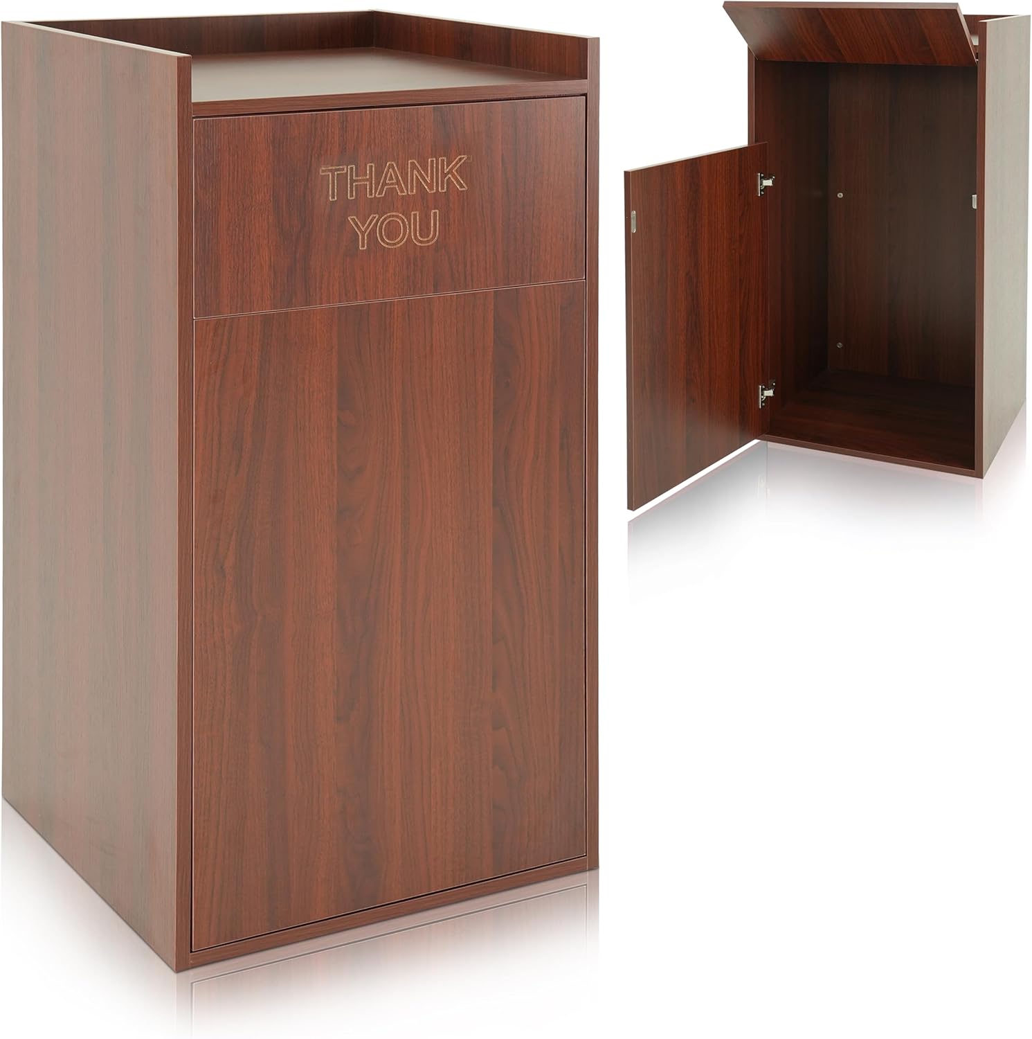 Alpine Restaurant Trash Can Cabinet - Commercial Trash Can 40 Gallon, Garbage Receptacle Indoor