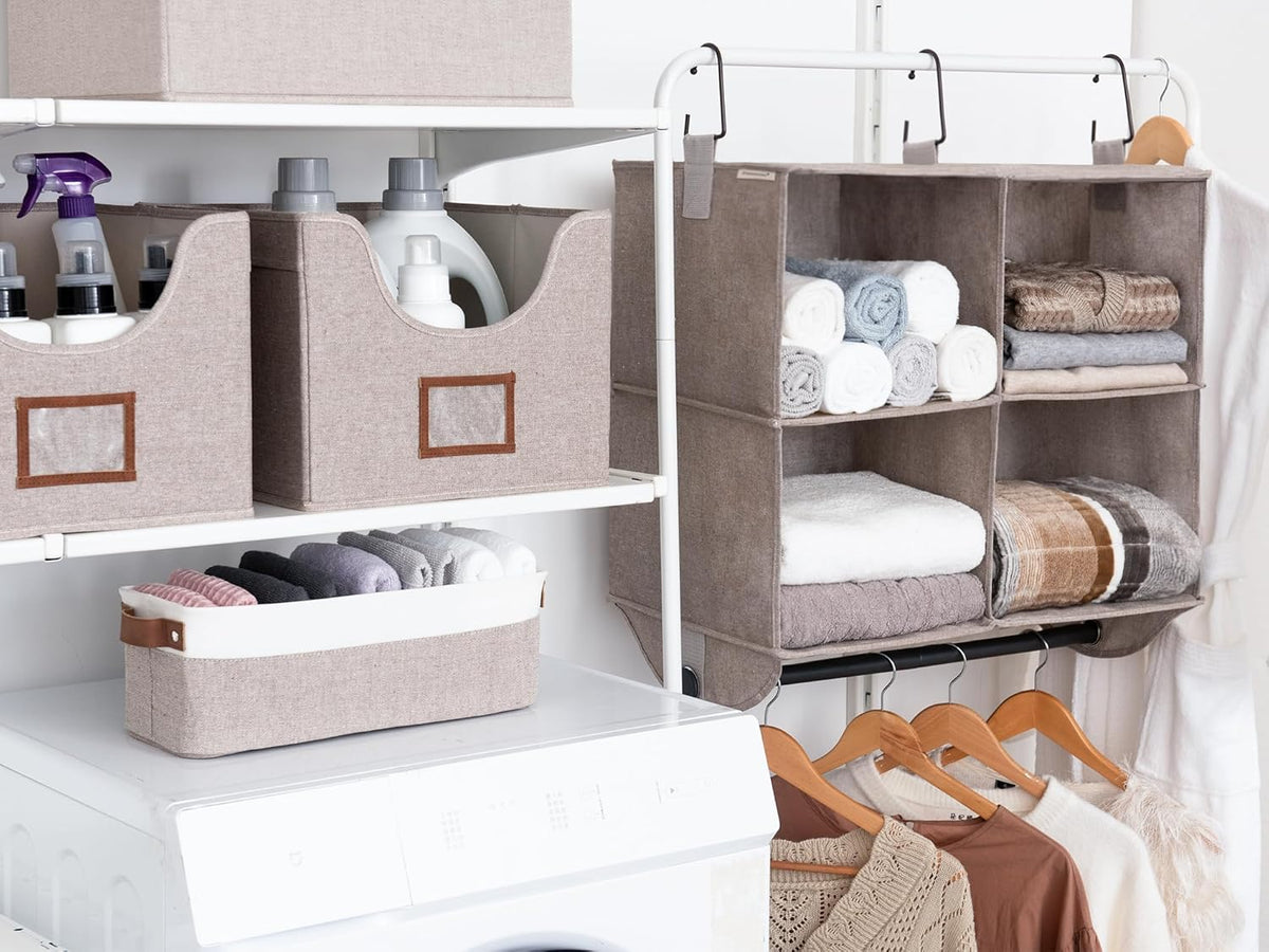 StorageWorks Hanging Closet Organizer with Metal Rod, 4-Section Closet Organizers and Storage