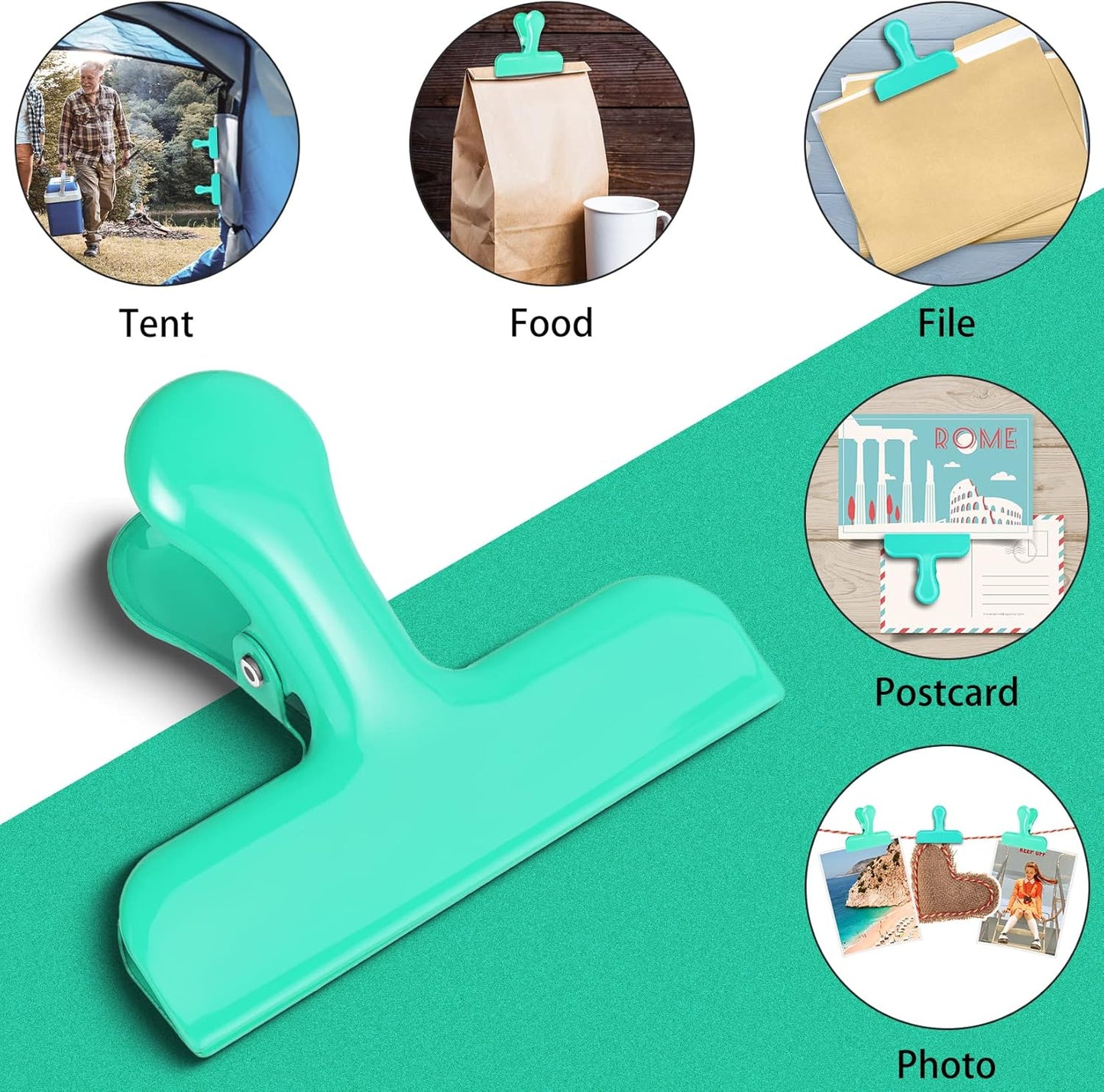 Bag Clips Heavy Duty Stainless Steel Chip Clips, Food Bags Clamp Great for Kitchen Office to Seal