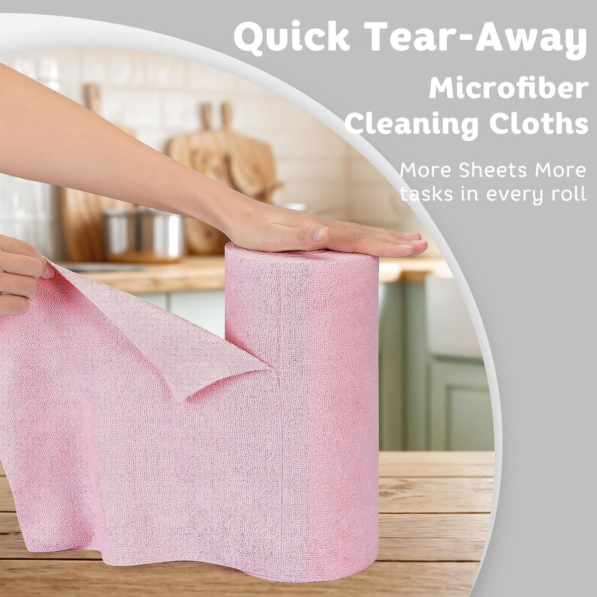Matthew Microfiber Cleaning Cloth Roll 72Pack (12" x 12") Reusable Paper Towels&Washable Tear Away