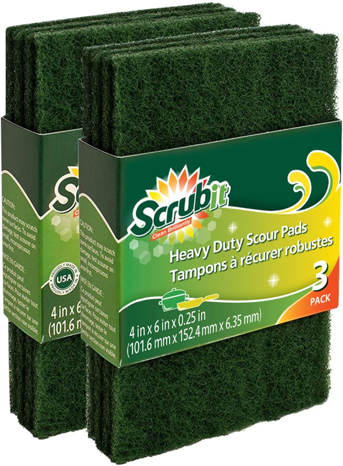 Scouring Pads - Heavy Duty Household Cleaning Scrubber with Non-Scratch Anti-Grease Technology