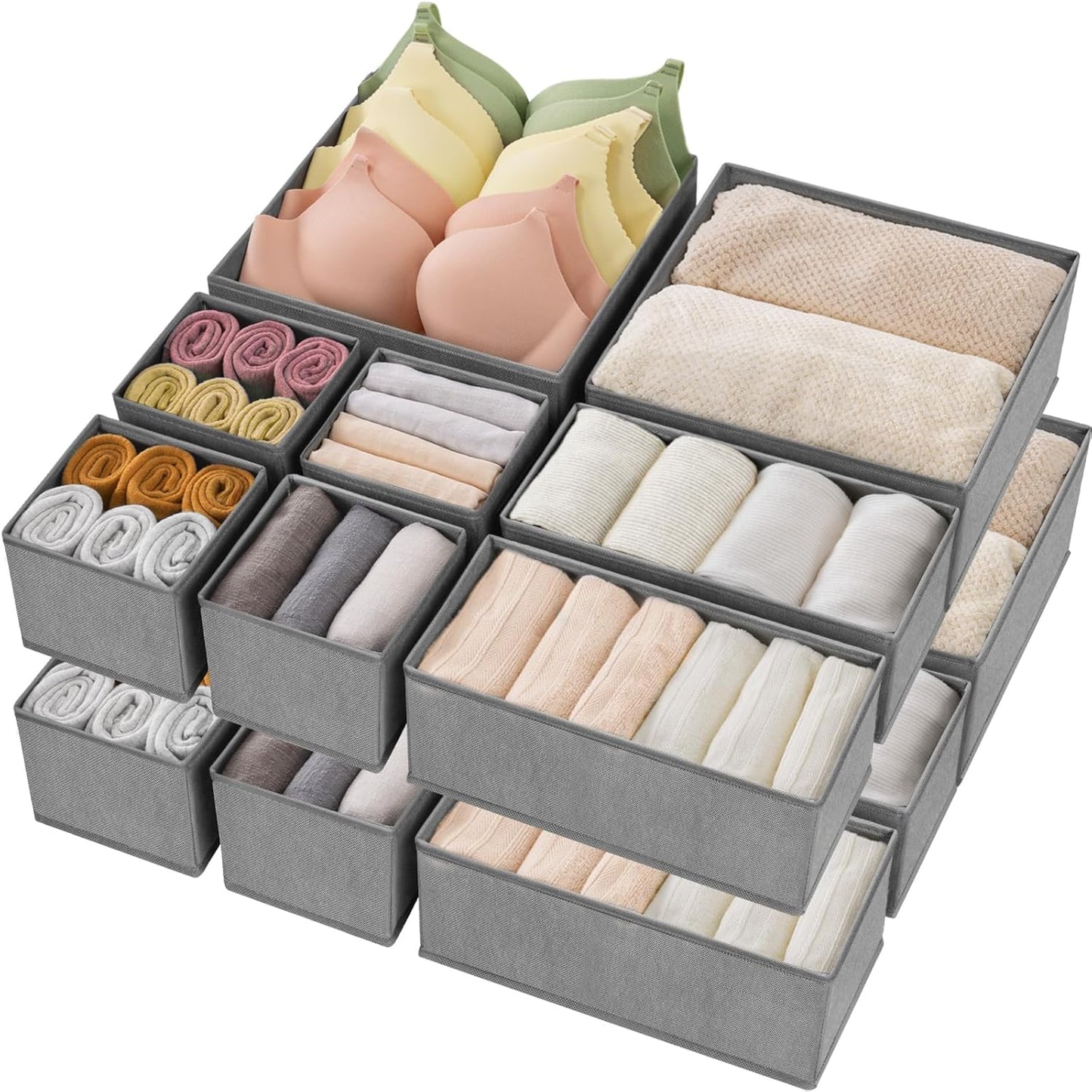 Criusia Drawer Organizer Clothes,16 Pack Underwear Drawer Organizers, Foldable Closet Organizers