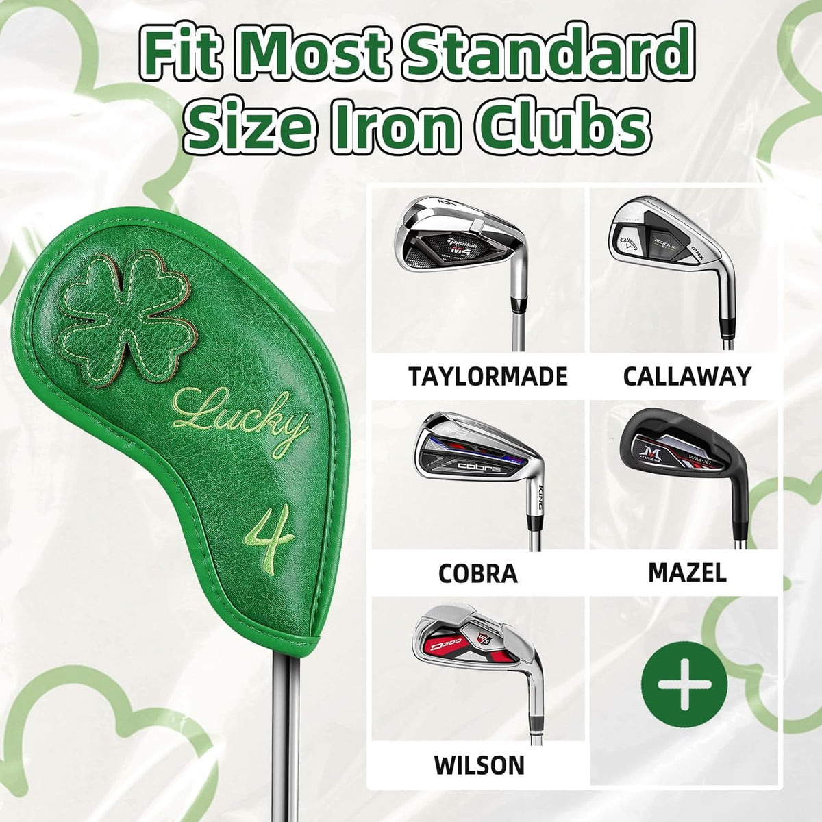 Golf Headcovers Golf Club Head Covers Four Leaf Clover Good Luck Charm - Clover Style Premium