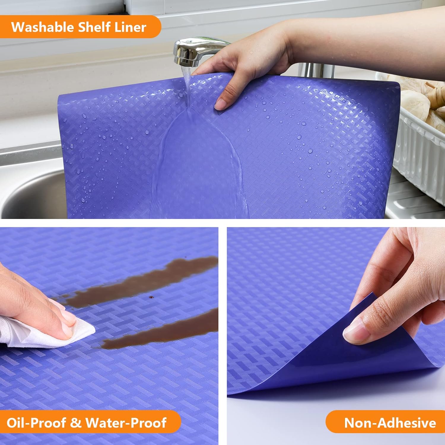 Shelf Liners for Kitchen Cabinets Refrigerator Liners Waterproof Kitchen Cupboard Liner Non