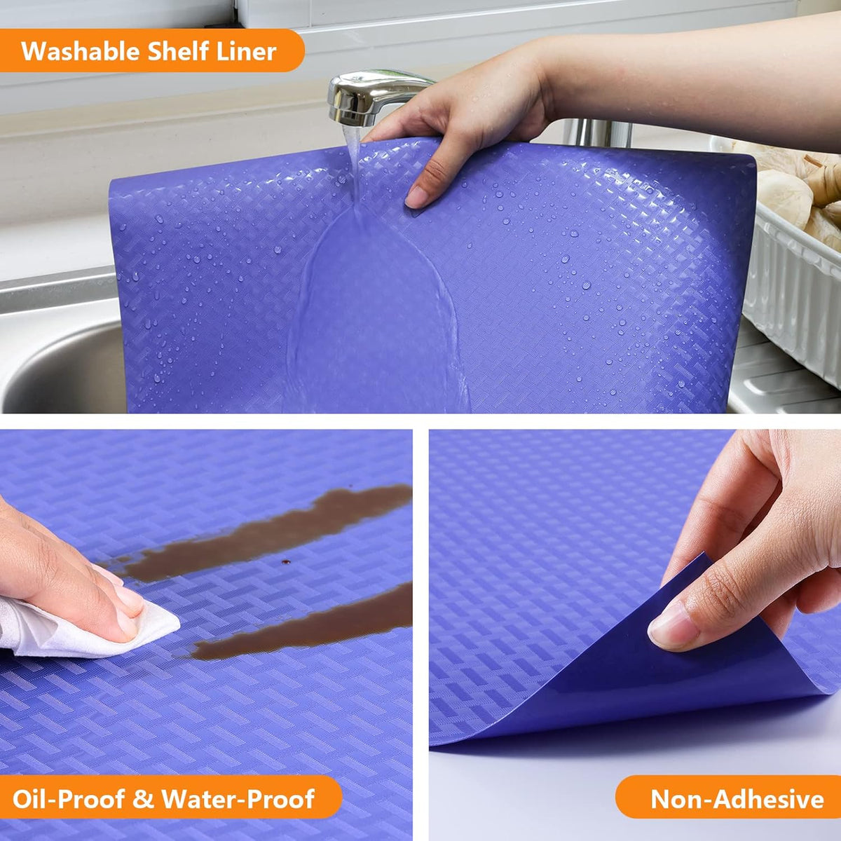 Shelf Liners for Kitchen Cabinets Refrigerator Liners Waterproof Plastic Kitchen Cupboard Liner Non