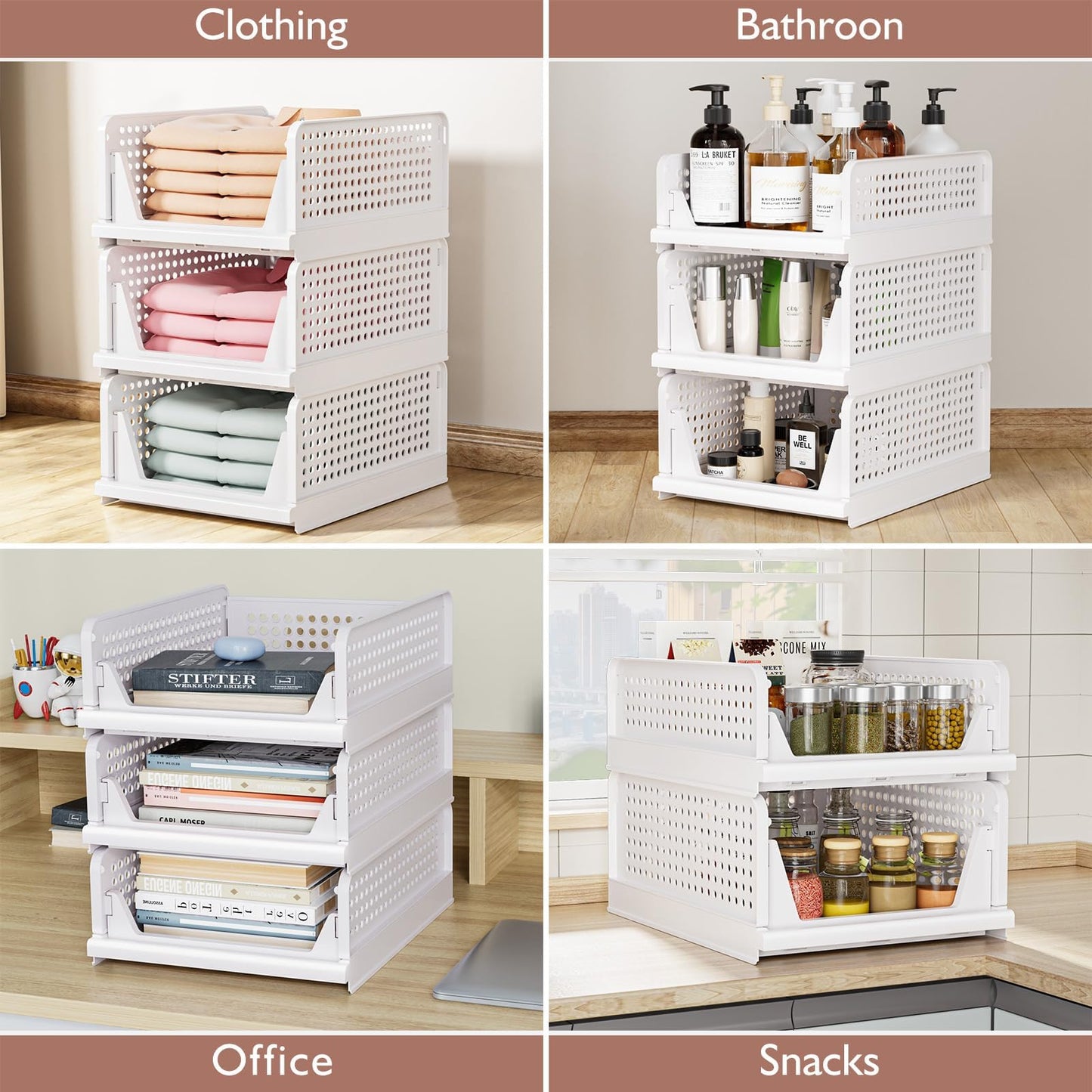 CTSNSLH 5 Pack Closet Organizers Stackable Storage Box – view 5