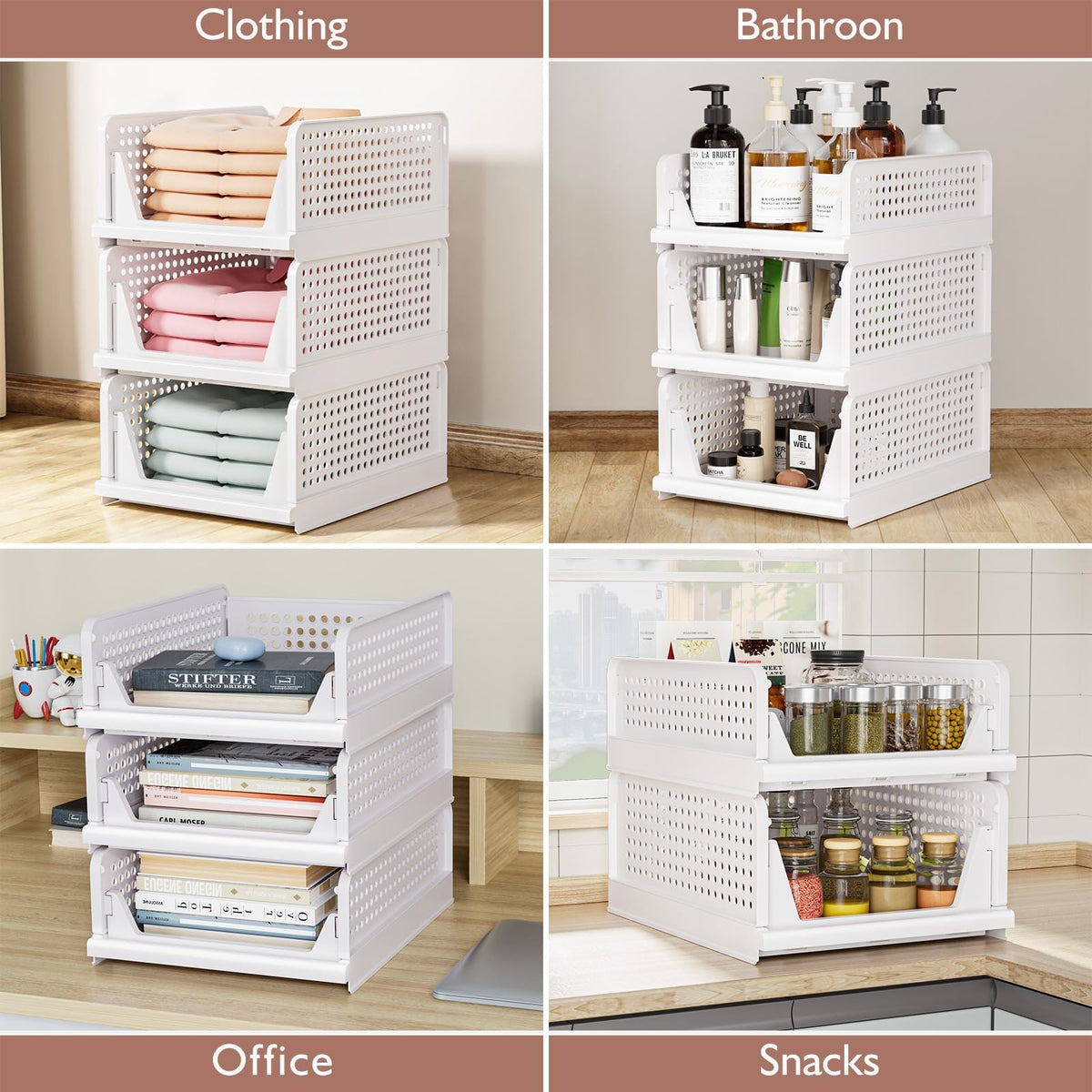 CTSNSLH 5 Pack Closet Organizers Stackable Storage Box – view 5