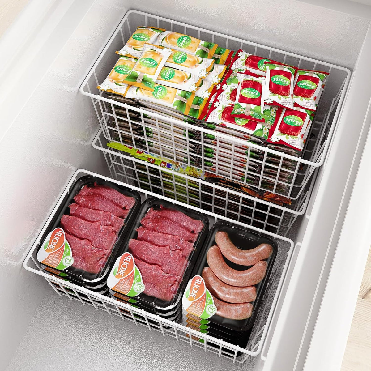 Orgneas Freezer Organizer Bins, Upright Freezer Basket Drawer Organizer Bins, Better Air