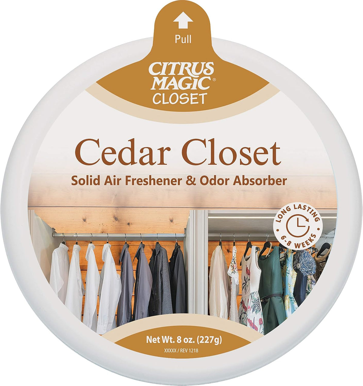 Citrus Magic For Closets Odor Absorbing Solid Air Freshener, Cedar Closet, 8-Ounce, Pack of 1