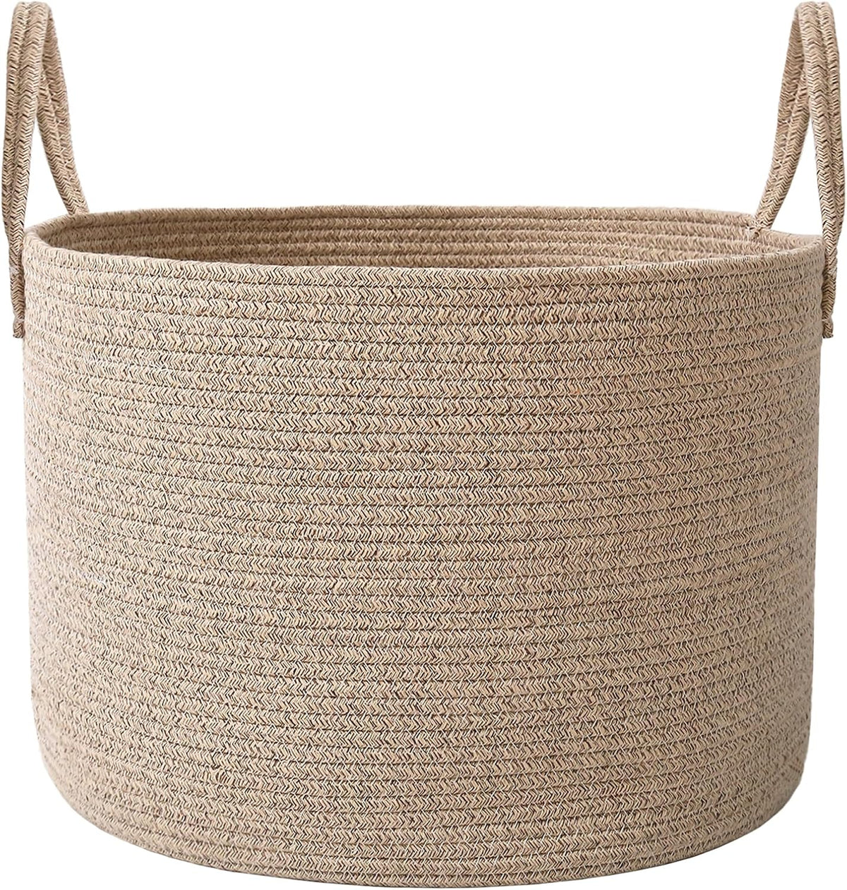 Woven Blanket Basket,115L Large Rope Storage Bin with Handles, Organizer for Blankets Toys Book and