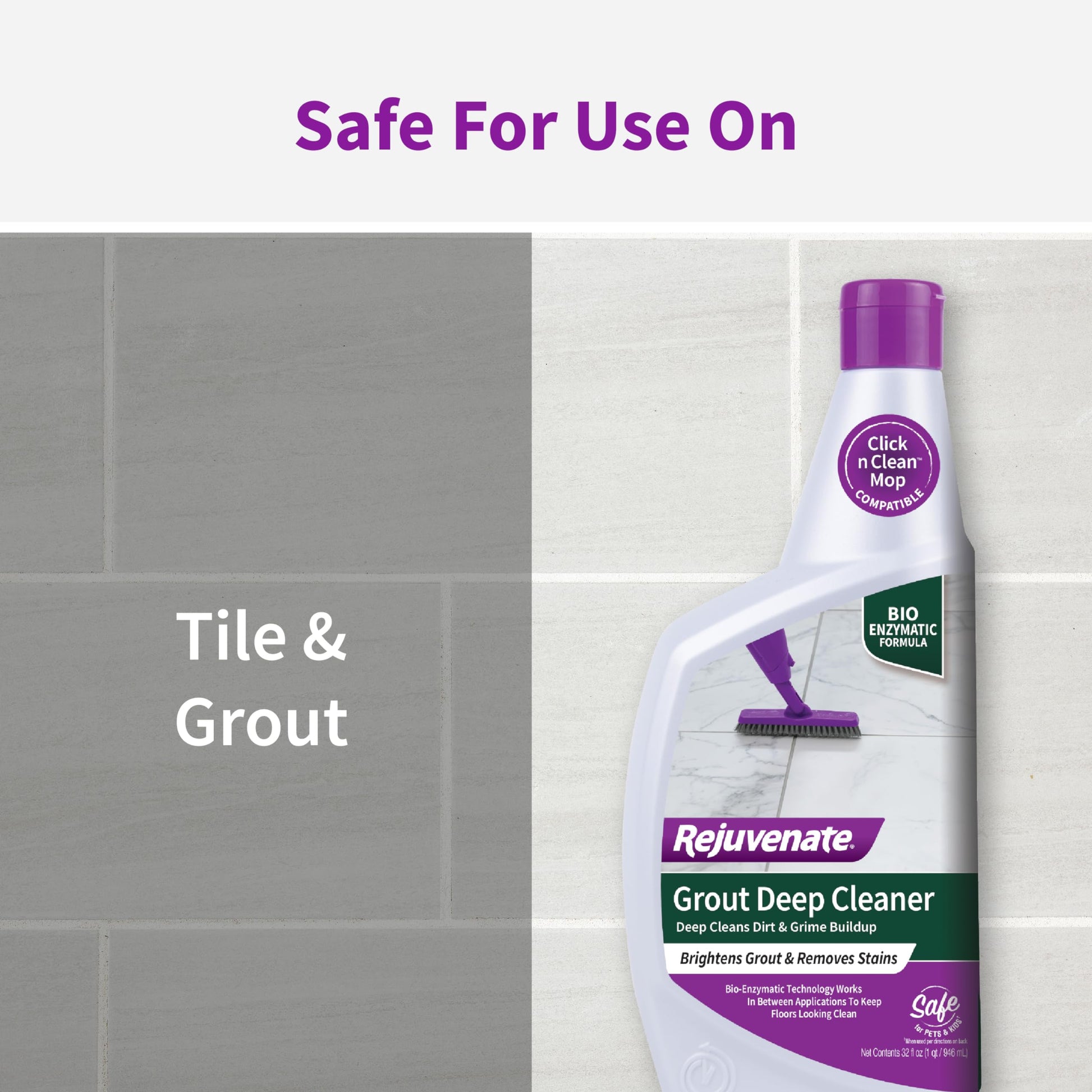 Rejuvenate Grout Deep Cleaner Cleaning Formula Instantly Removes Years of Dirt Build-Up to Restore