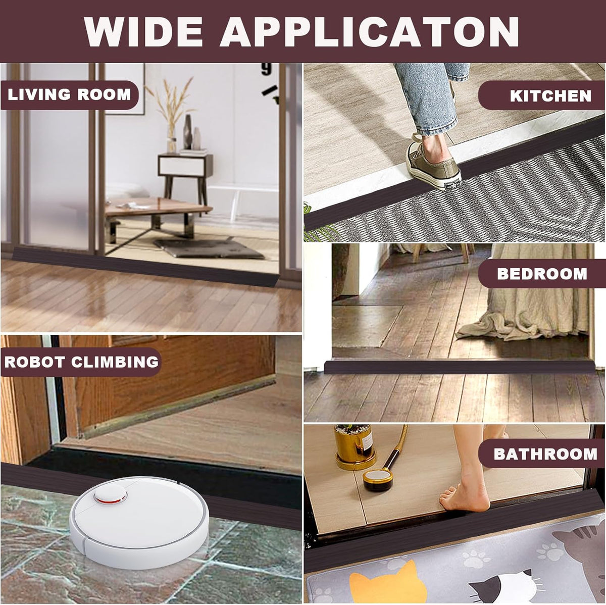 Vinyl Door Threshold Flooring Transition Strip Self Adhesive Carpet Edging Strip for Laminate