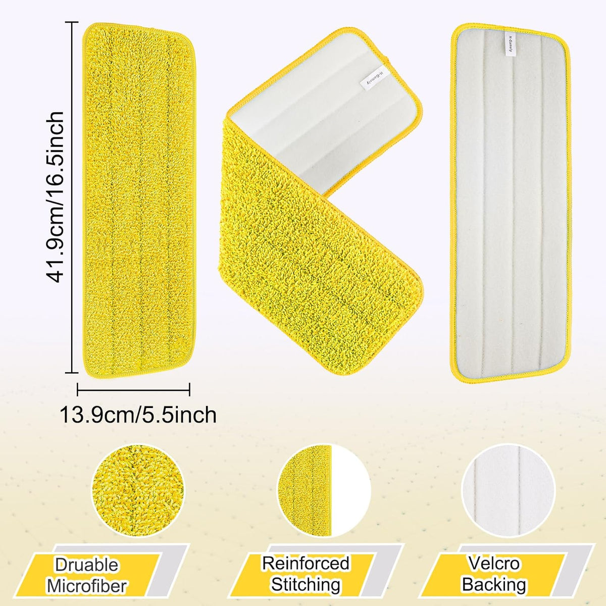 16.5 inch Reusable Mop Pads Microfiber Spray Mop Replacement Heads for Wet/Dry Mops Compatible with