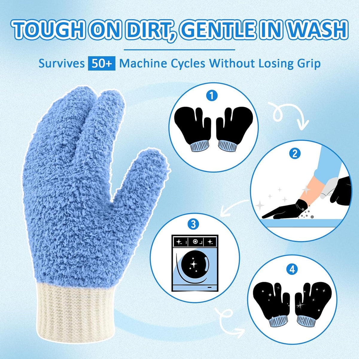 MIG4U Microfiber Dusting Gloves House Cleaning Glove for Blinds, Windows, Shutters, Furniture, and