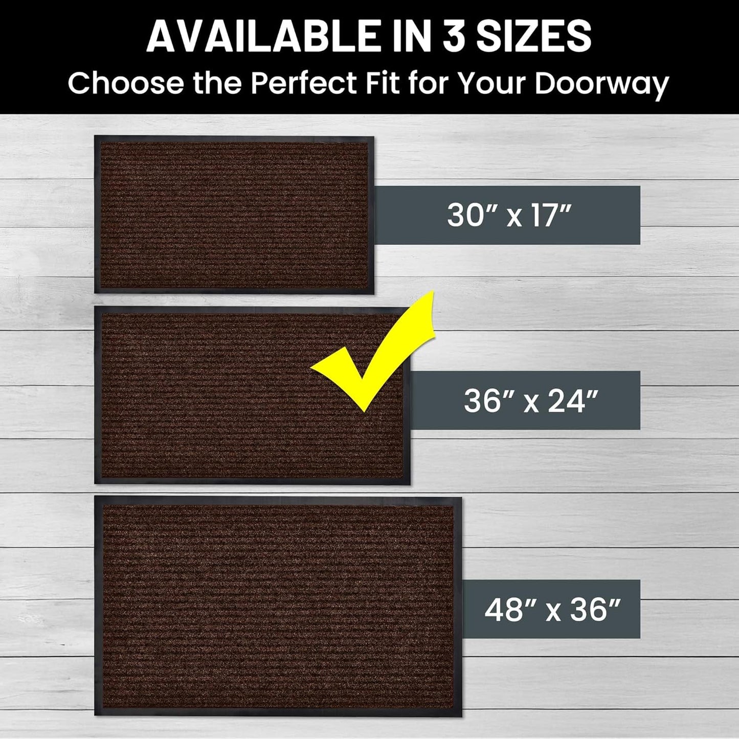 Sierra Concepts 2-Pack Front Door Mat - Large 36 x 24 Welcome Indoor Outdoor Entryway Mats for Shoe
