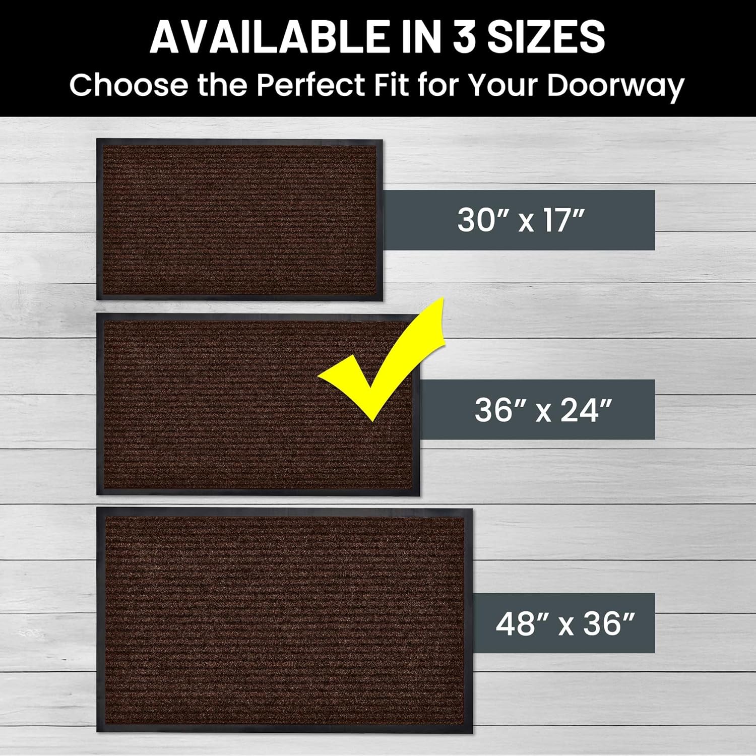 Sierra Concepts 2-Pack Front Door Mat - Large 36 x 24 Welcome Indoor Outdoor Entryway Mats for Shoe