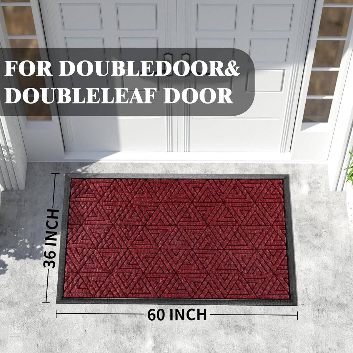 Yimobra Extra Large Door Mat 60x32, All-Weather Waterproof Non-Slip Welcome Matt Outdoor, Heavy