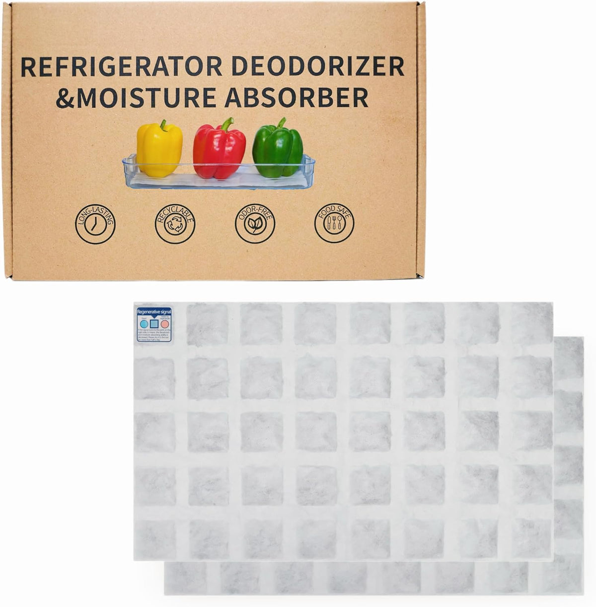 2 Pack Refrigerator Deodorizer, Outperforms Baking Soda Fridge Deodorizer, Odor Eliminator for