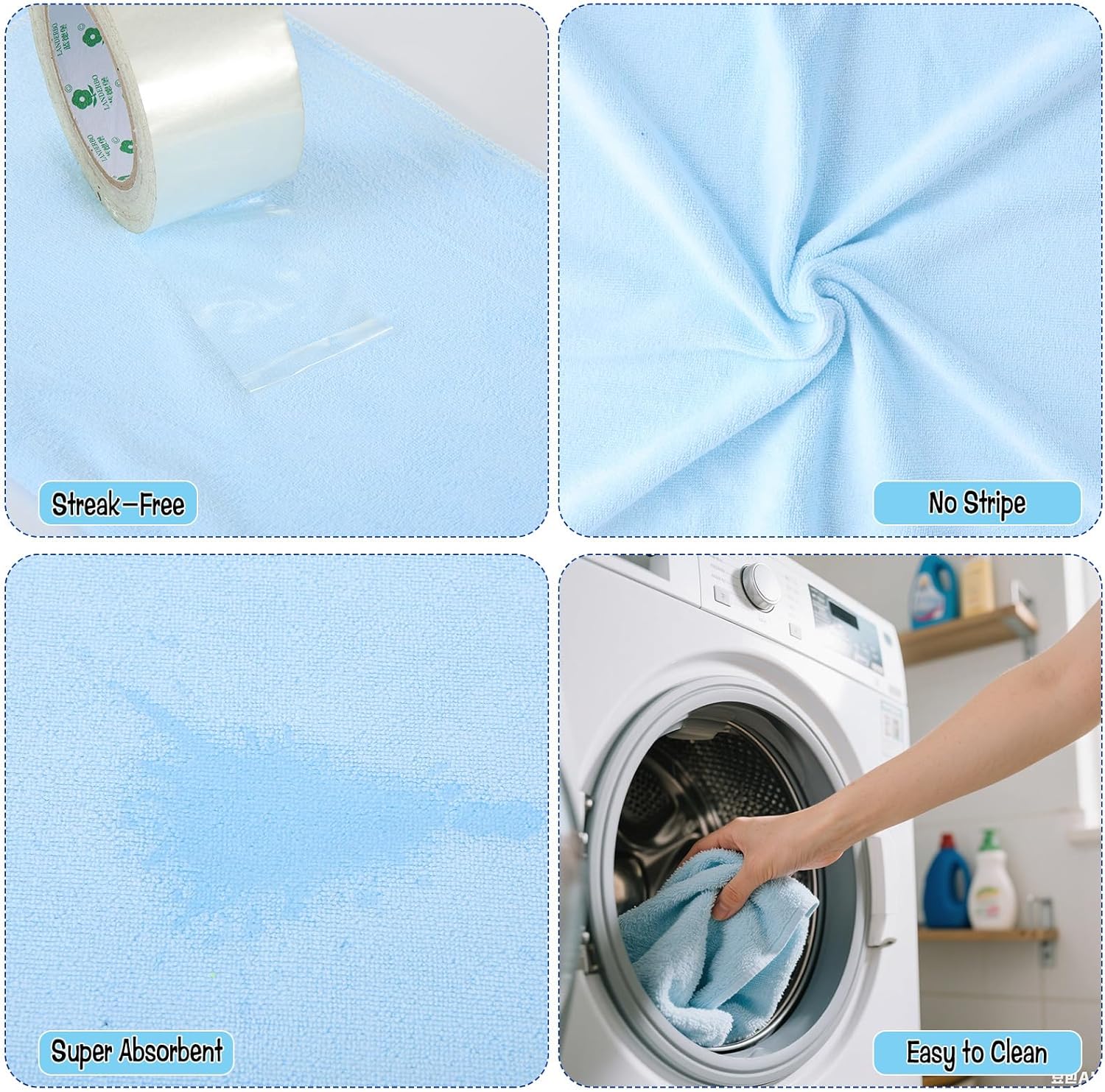6 Pack Extra Large Microfiber Cleaning Cloths 20"x30", Lint-Free Reusable Towels for Home, Glass