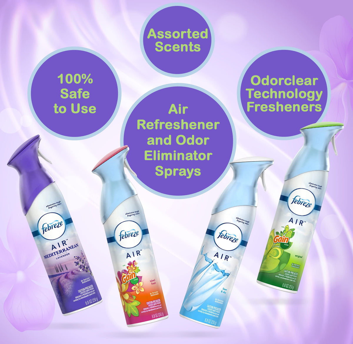 Febreze Air Freshener Odor Eliminator Spray, Assorted Scent Febreze & Bathroom Deodorizer
