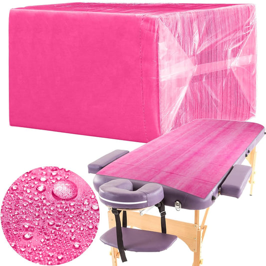 Breling 100 Pcs 31.5 x 71 Inch Disposable Bed Sheets Oil-proof PE Film Massage Table Sheets