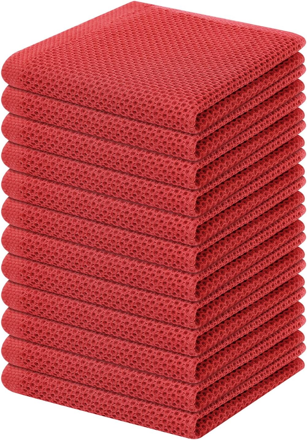 Homaxy 100% Cotton Waffle Weave Kitchen Dish Cloths, Ultra Soft Absorbent Quick Drying Dish Towels