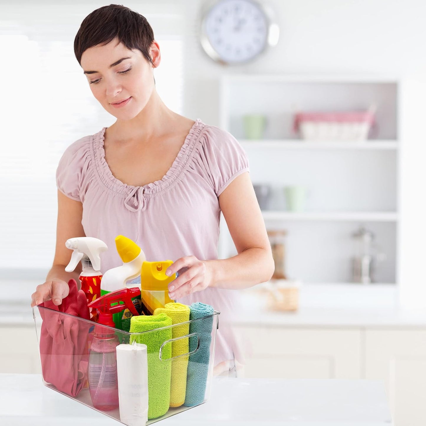 Clear Plastic Storage Bins, Pantry Organizers and Storage Containers Fridge Organizer Bins for