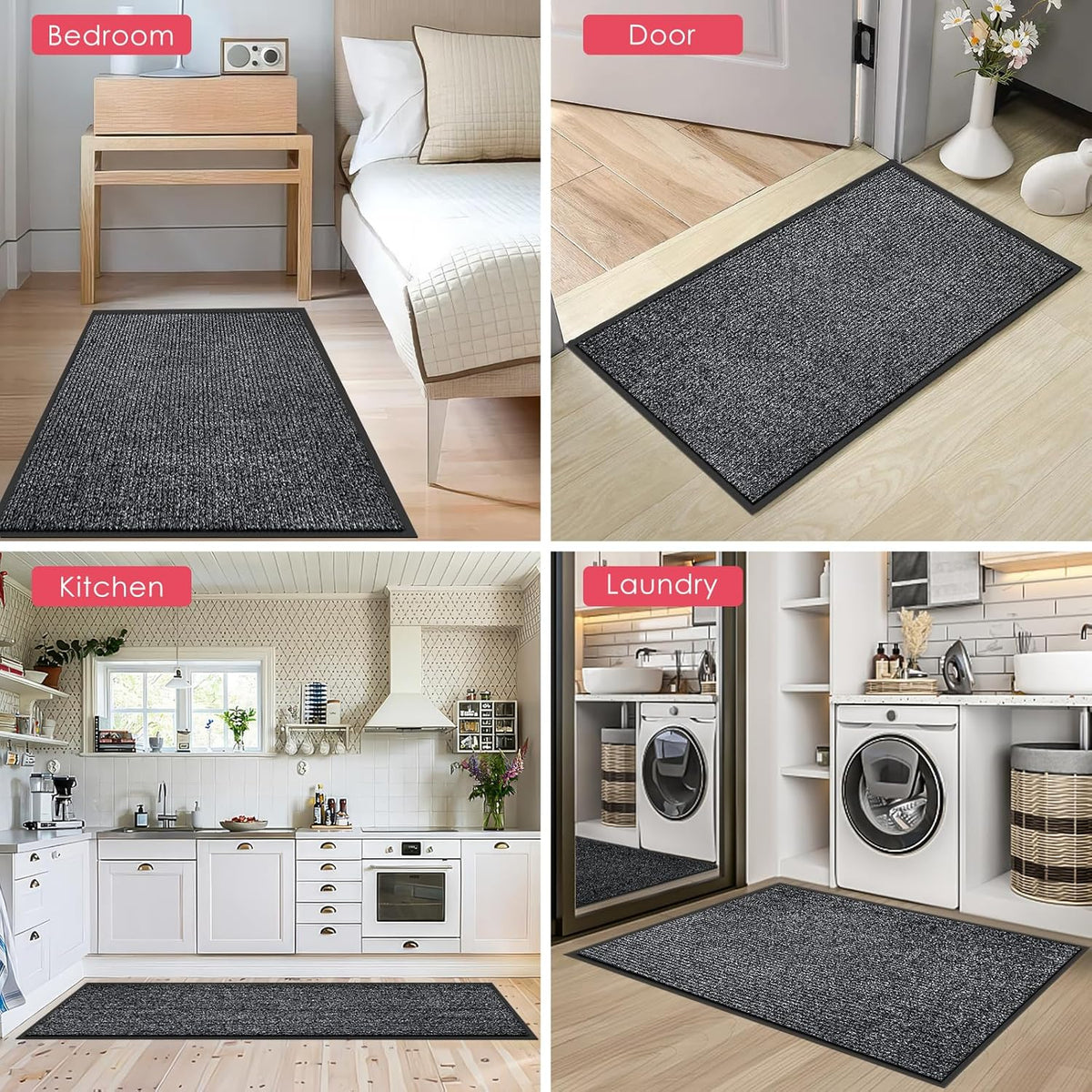 Kuyal Front Door Mat, 3'x6' Indoor Outdoor Entrance Mat, Commercial Floor Mats Inside Outside