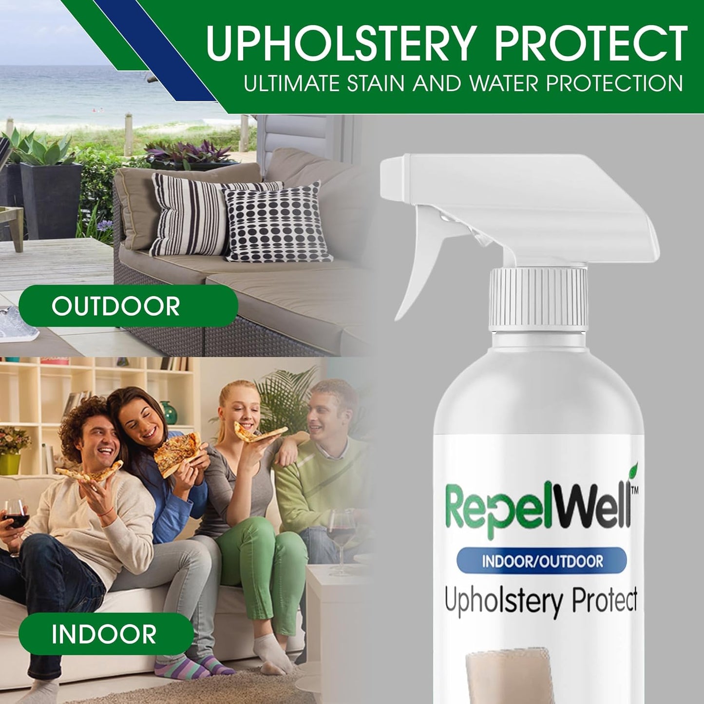 Upholstery Protect Stain & Water Repellent Spray (12oz) Eco-Friendly, Pet-Safe Spray Keeps Your