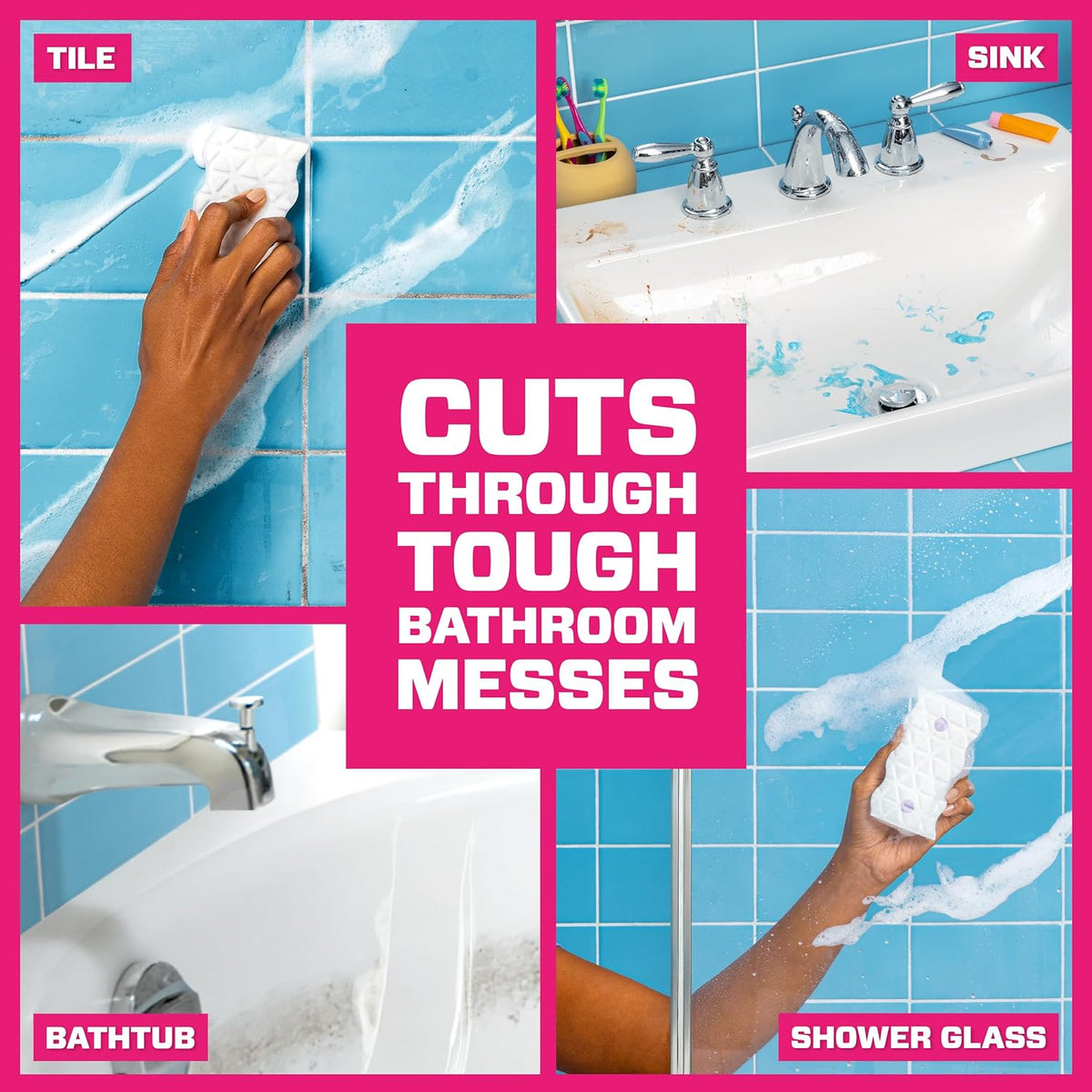 Mr. Clean Magic Eraser Sponge, Bathroom Cleaner, Shower Cleaner, Tub Cleaner, Soap Scum Remover