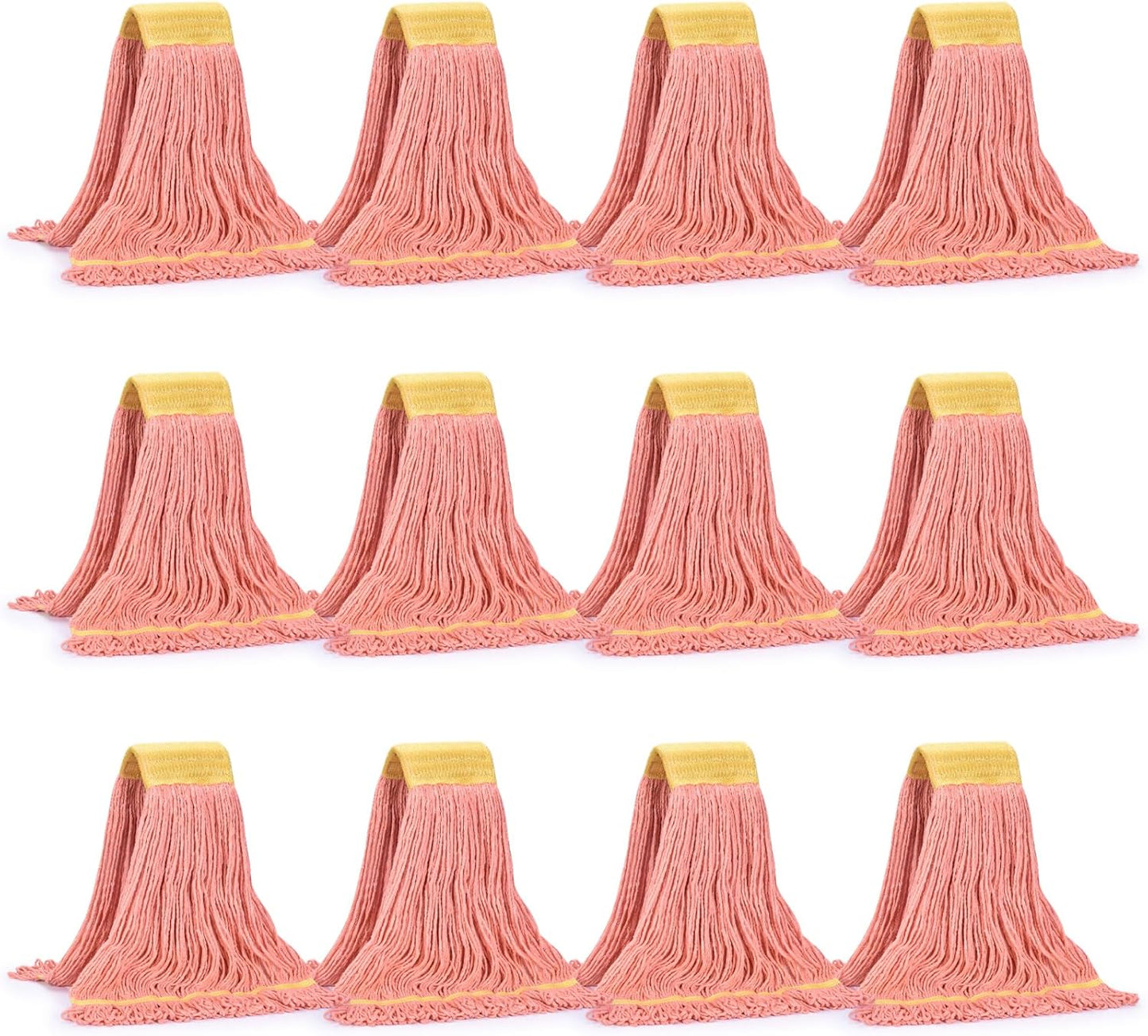 Matthew Cleaning Commercial Mop Head Replacement, 5 Inch Wide Headband, Looped End Cotton Blend