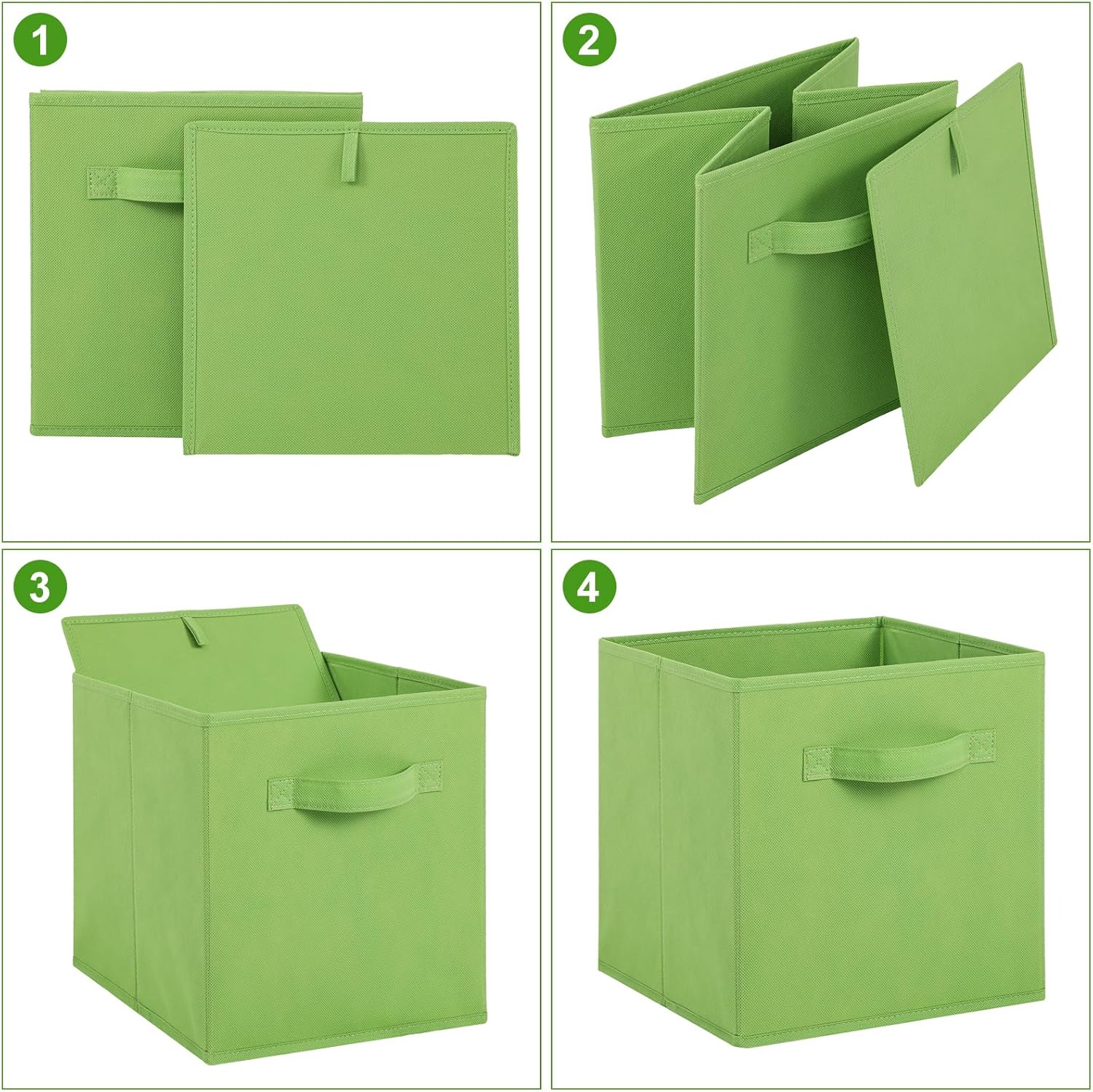Stero 13x13x13 Inch Fabric Storage Bins 6 Pack Fun Colored Durable Storage Cubes with Handles