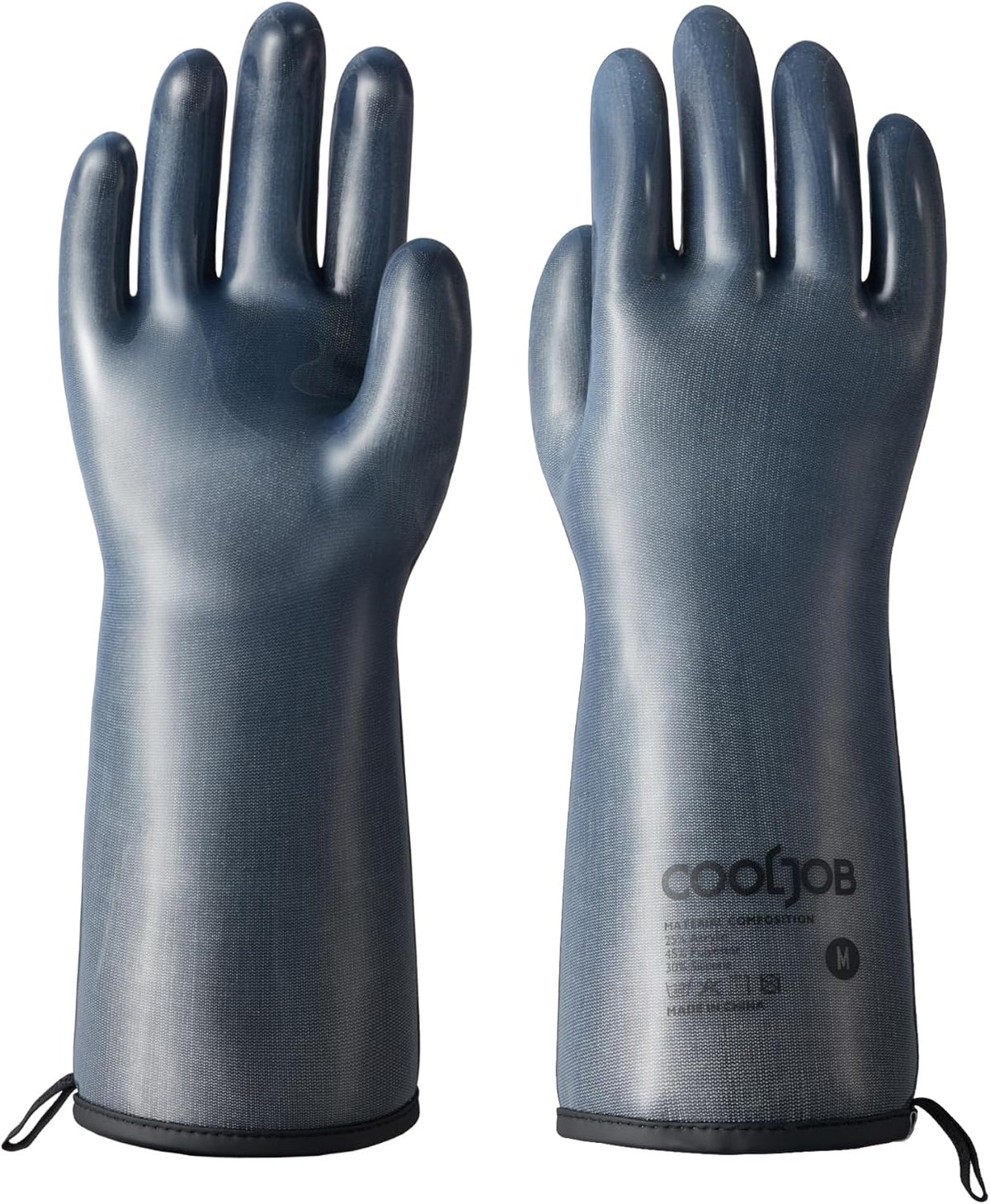 COOLJOB Heat Resistant Oven Gloves, Waterproof Liquid Silicone BBQ Grilling Gloves for Barbecue