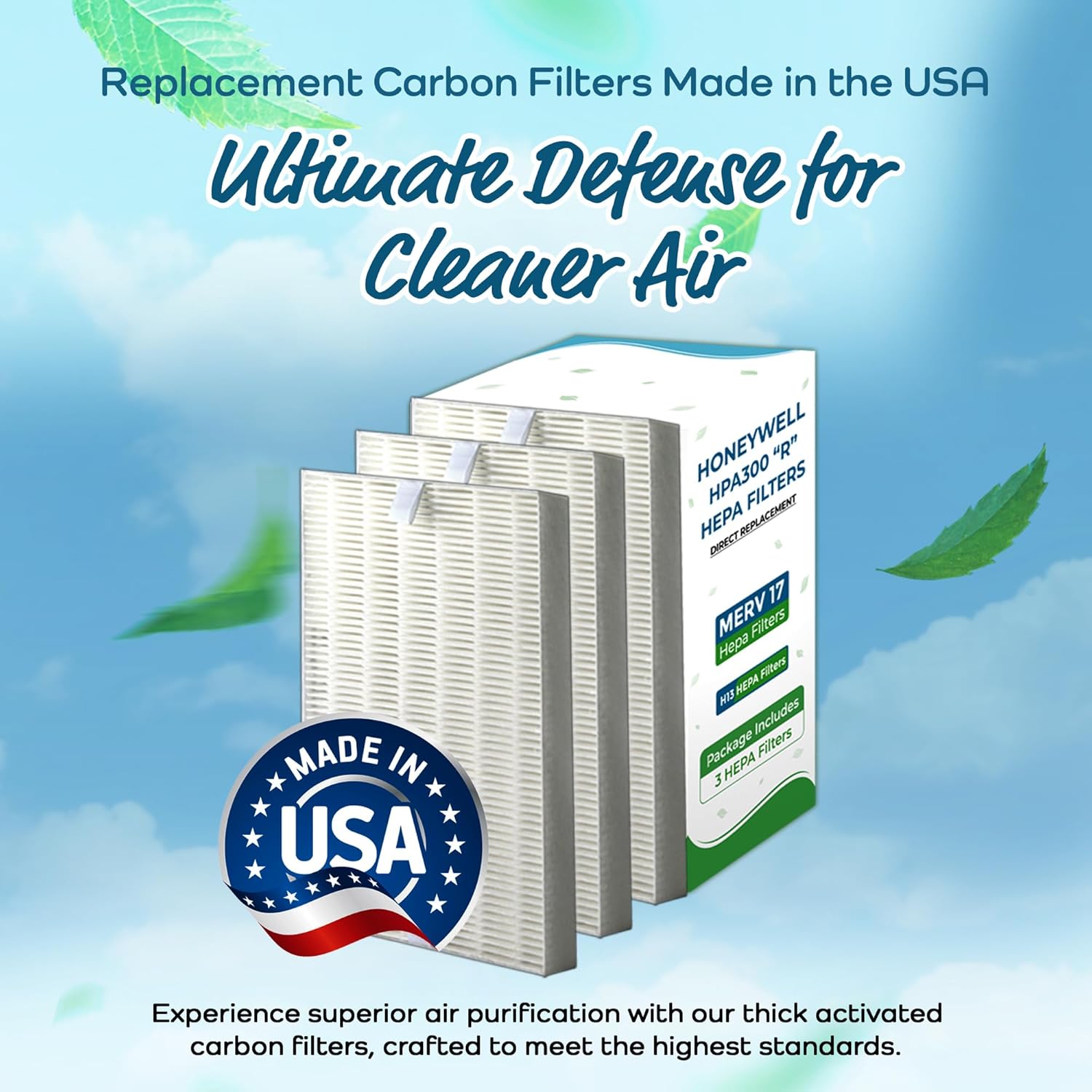 Breathe Naturally "R" Replacement Air Filters Compatible with Honeywell Air Purifier HPA300, HPA200