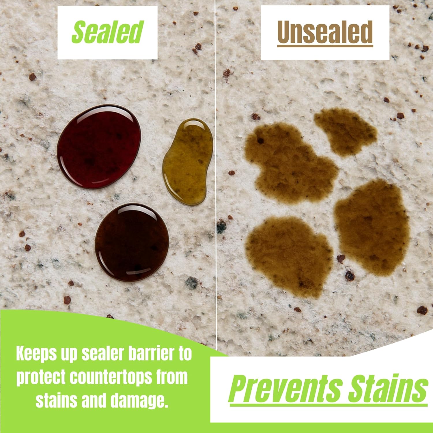 Granite Plus (Cleaner & Sealer) Deep Cleans & Seals All Natural Stone Countertops + Ultimate Grout